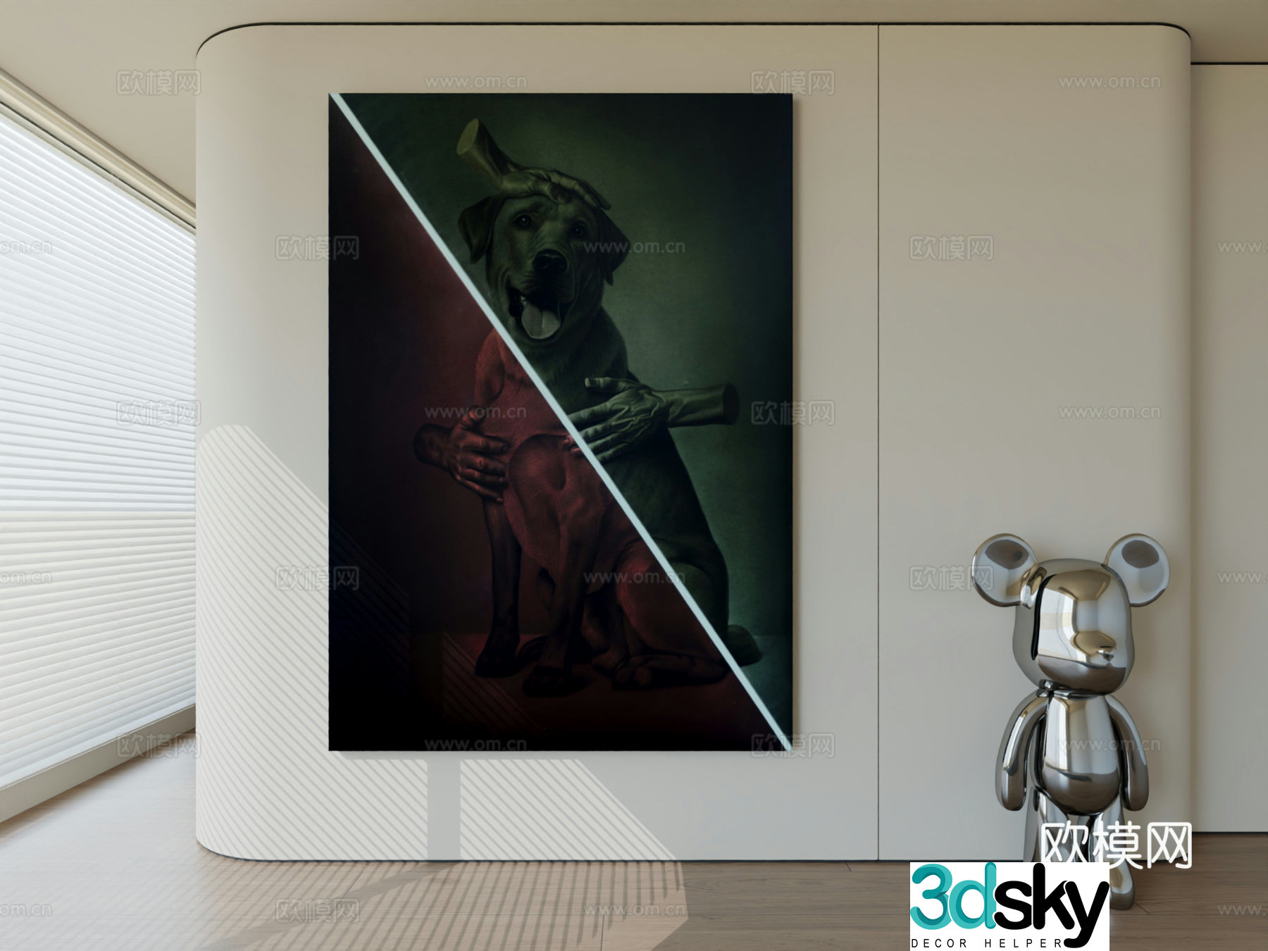 Modern minimalist hanging painting abstract art hanging painting 3d model