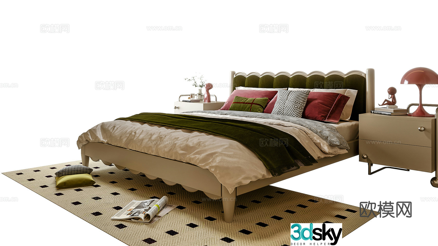 Modern children’s bedside table 3d model