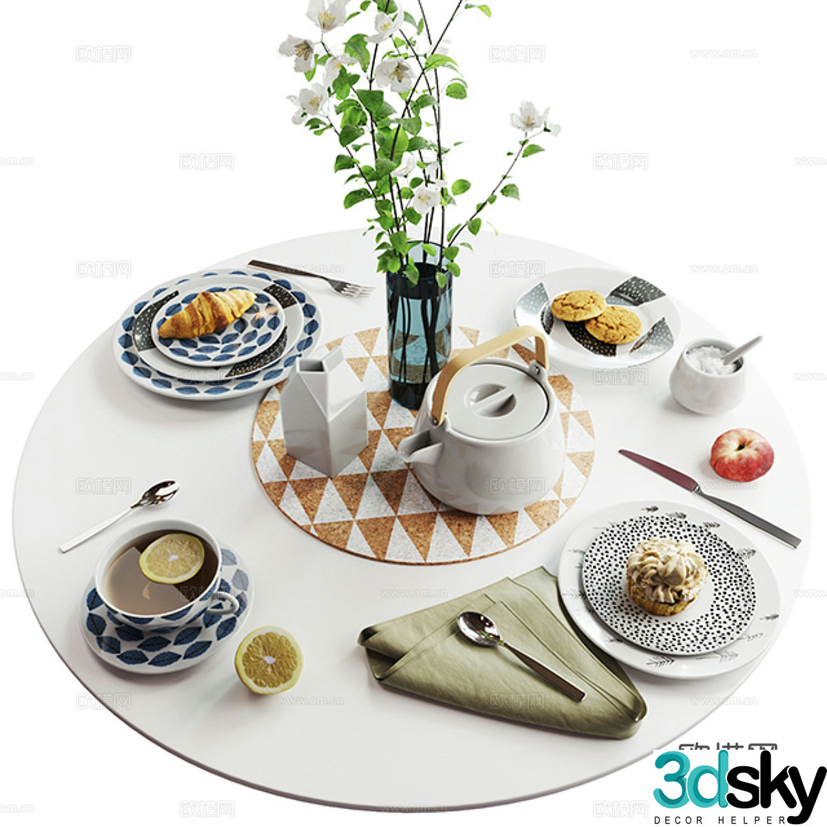 Jewelry ornaments Decorative set Tableware Tea set 3D model