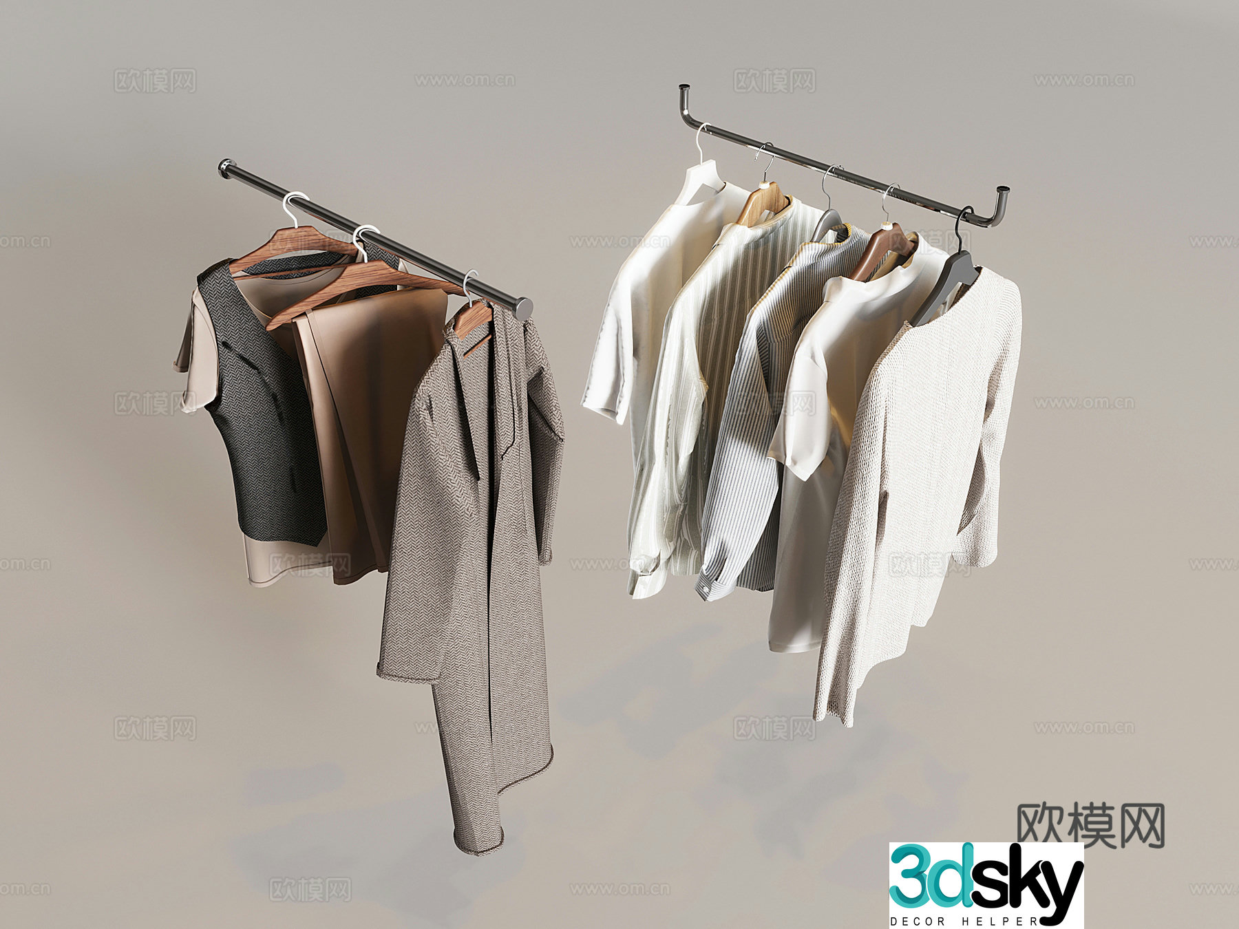 Clothes men’s and women’s short-sleeved clothes drying clothes hanger clothes 3D model