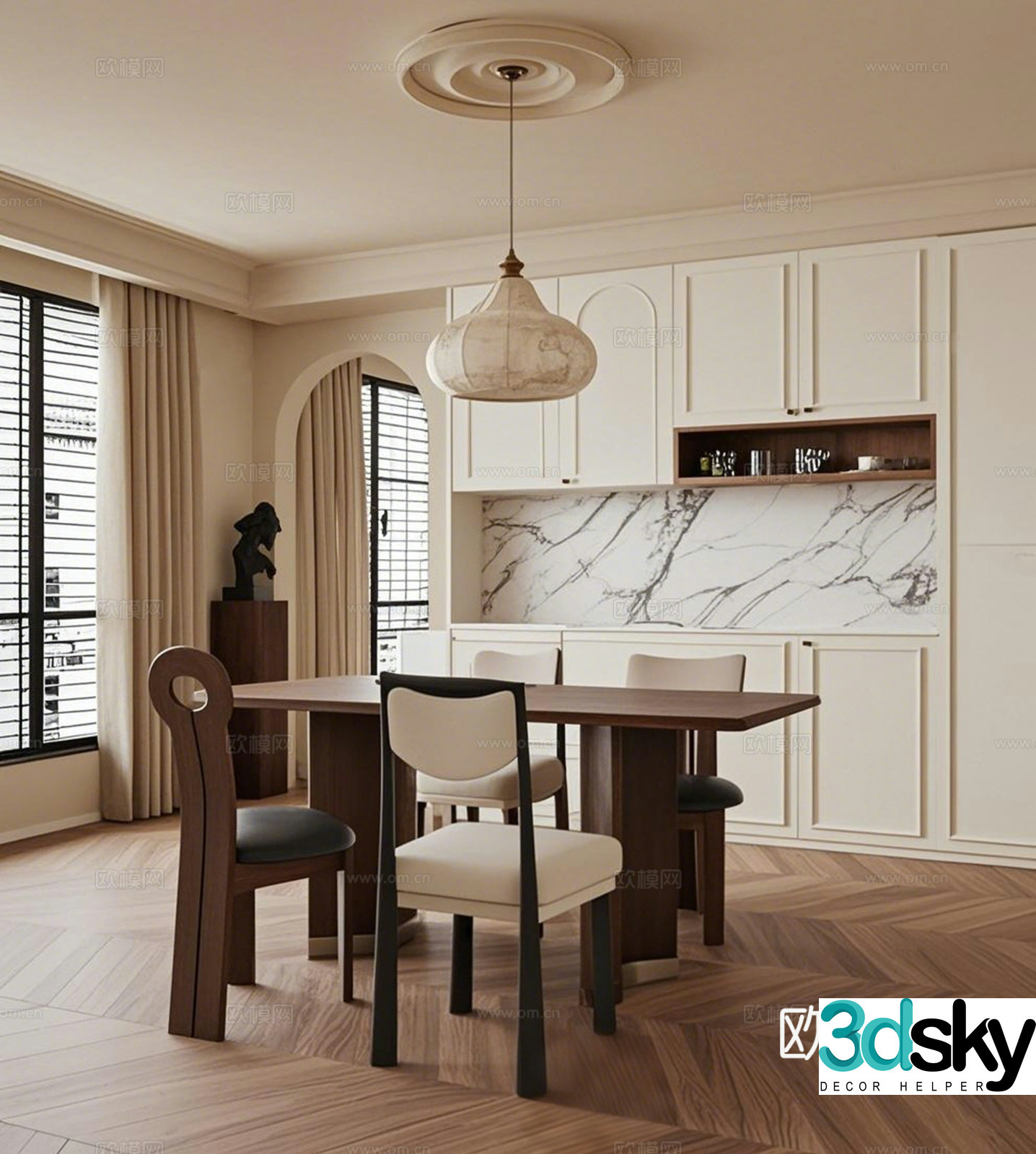 French Creamy Restaurant 3D Model