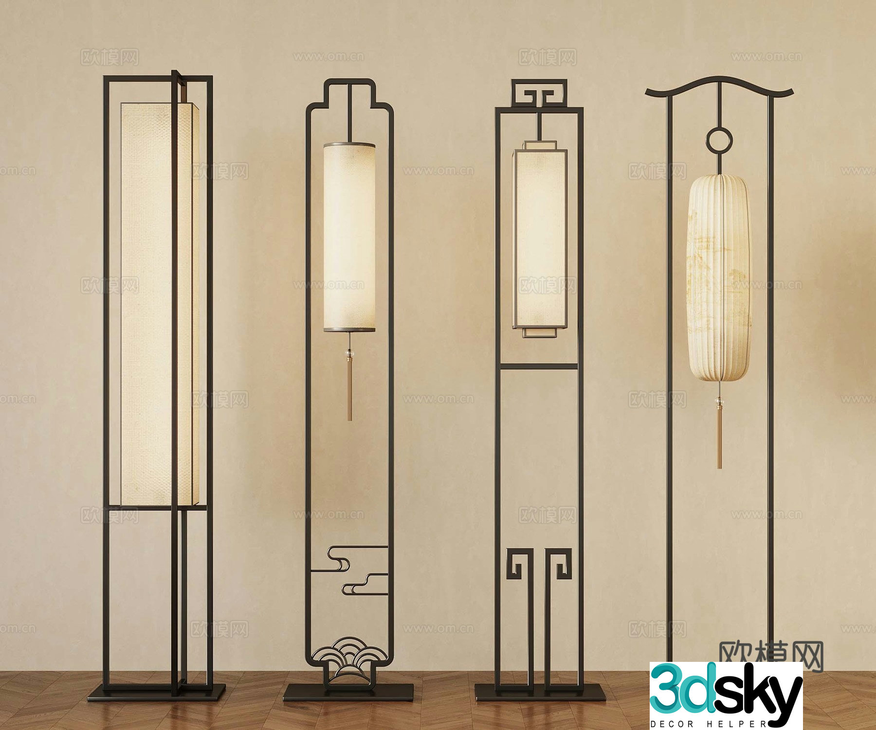 New Chinese floor lamp 3D model