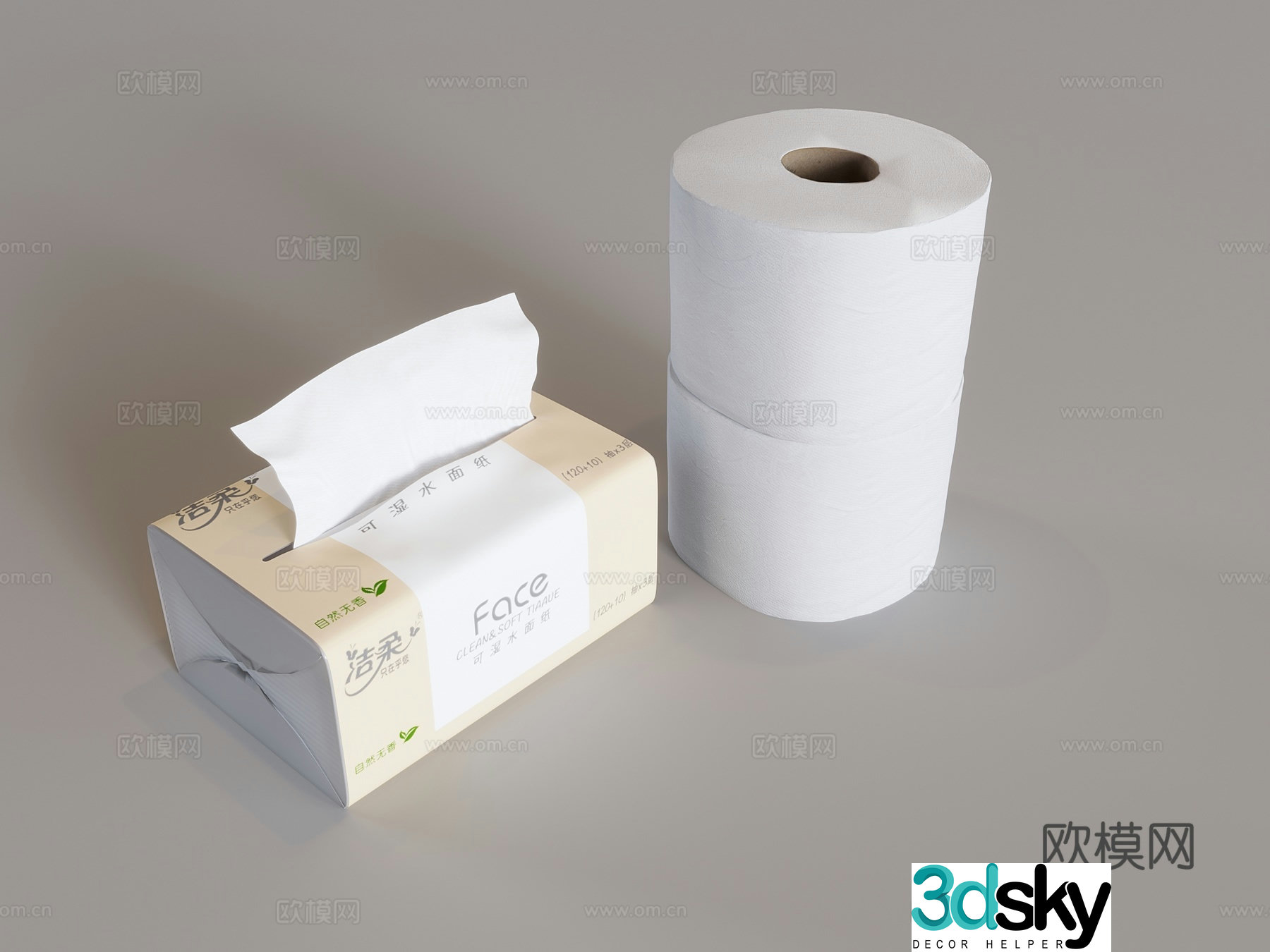 Clean and soft wettable water tissue paper draw paper roll paper towel toilet paper 3d model