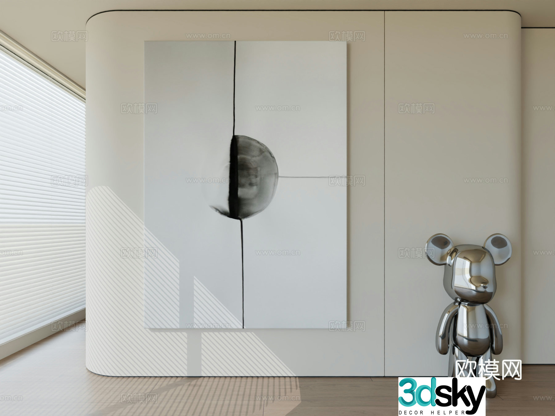 Modern minimalist hanging painting abstract art hanging painting 3d model
