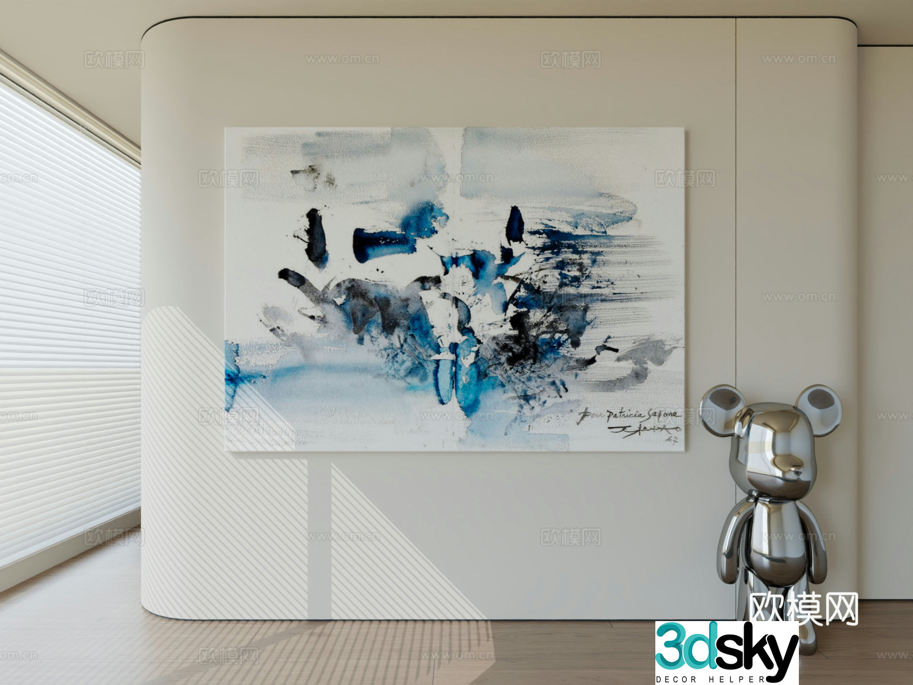 Modern minimalist hanging painting abstract art hanging painting 3d model