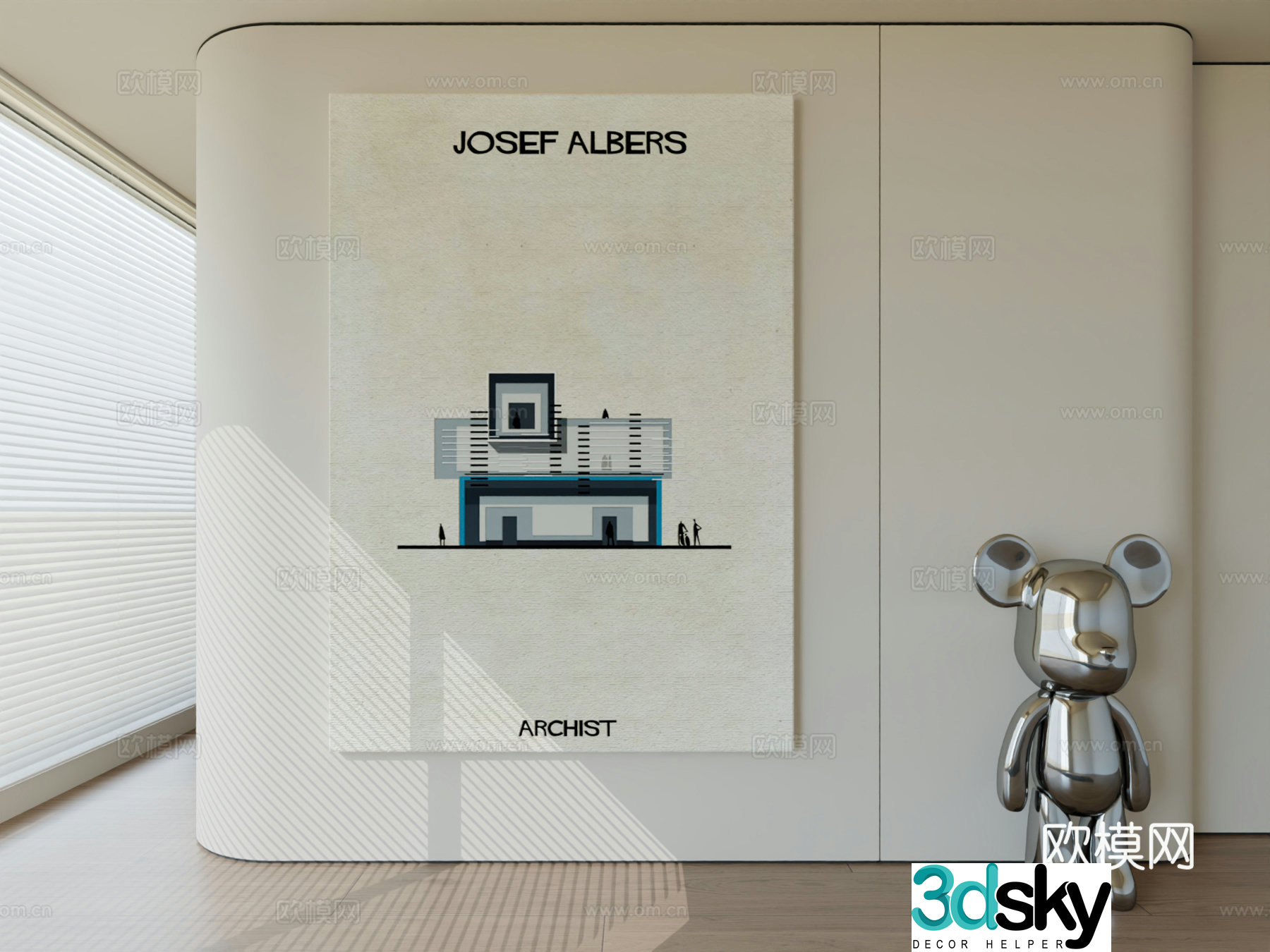 Modern minimalist hanging painting abstract art hanging painting 3d model