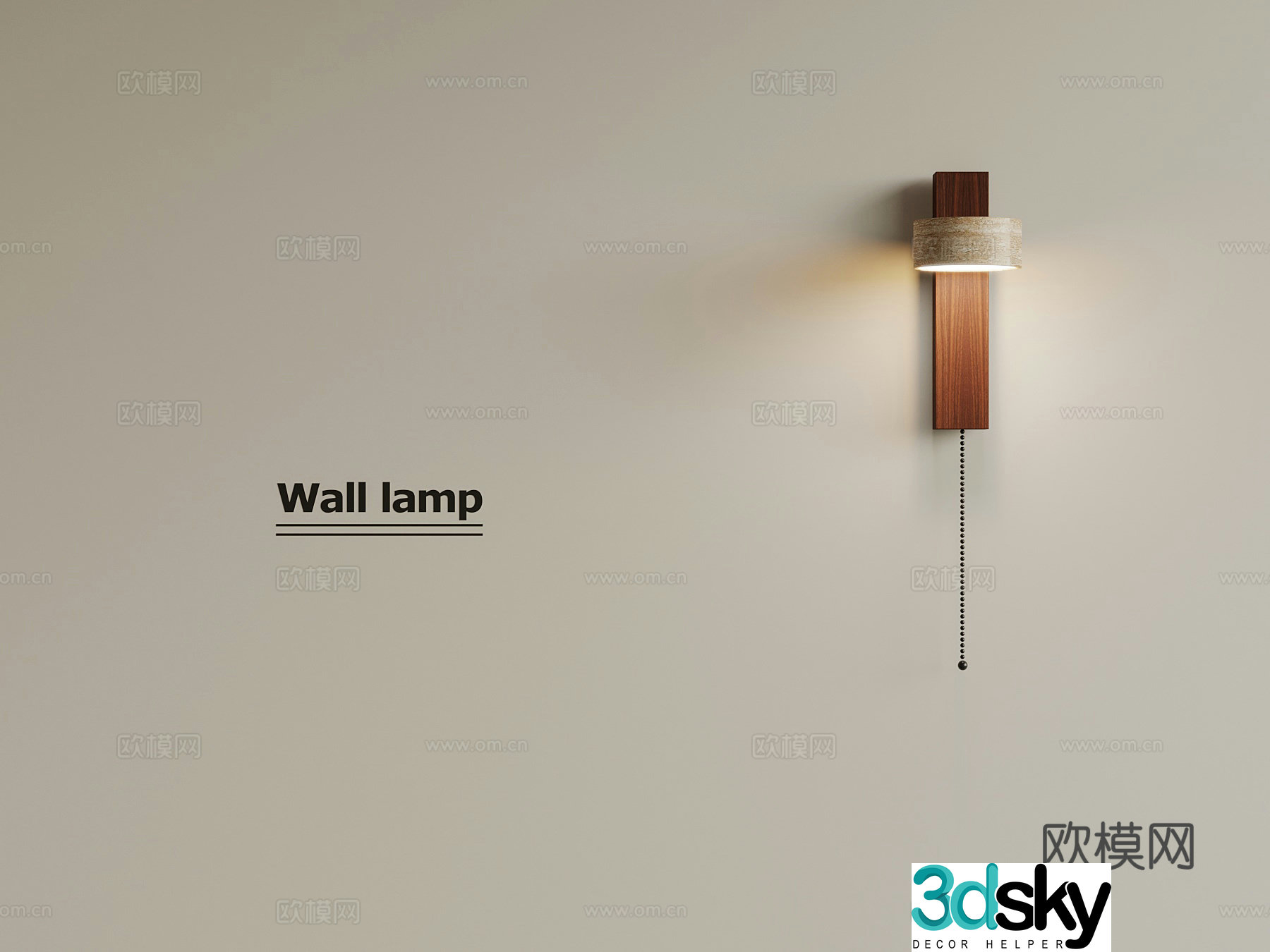 Middle style wall light 3d model