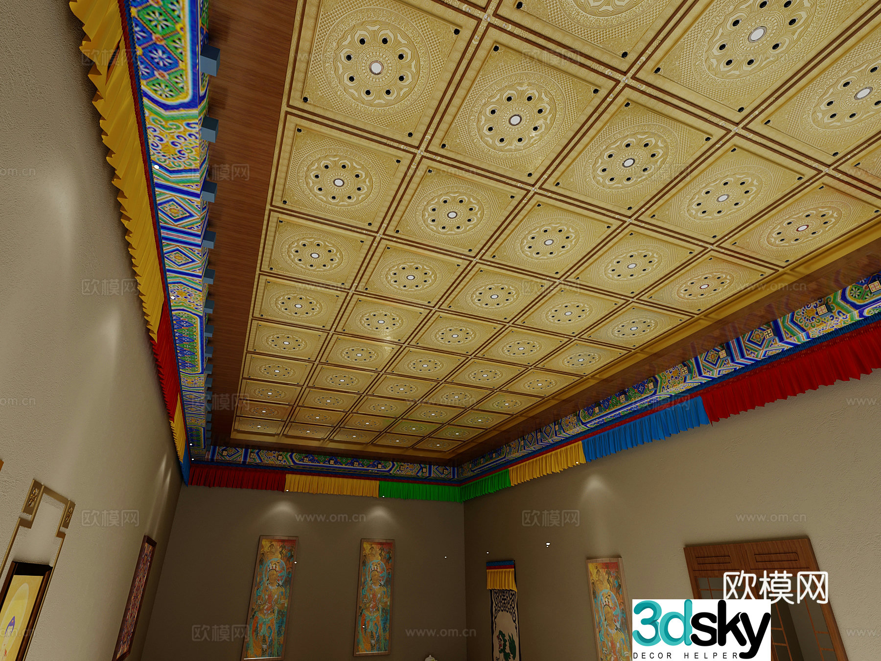 Ceiling Wasabi Ceiling Ethnic Ceiling 3D Model