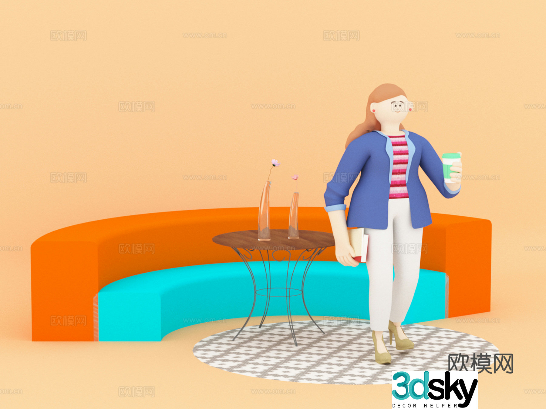 Cartoon 3d model of characters