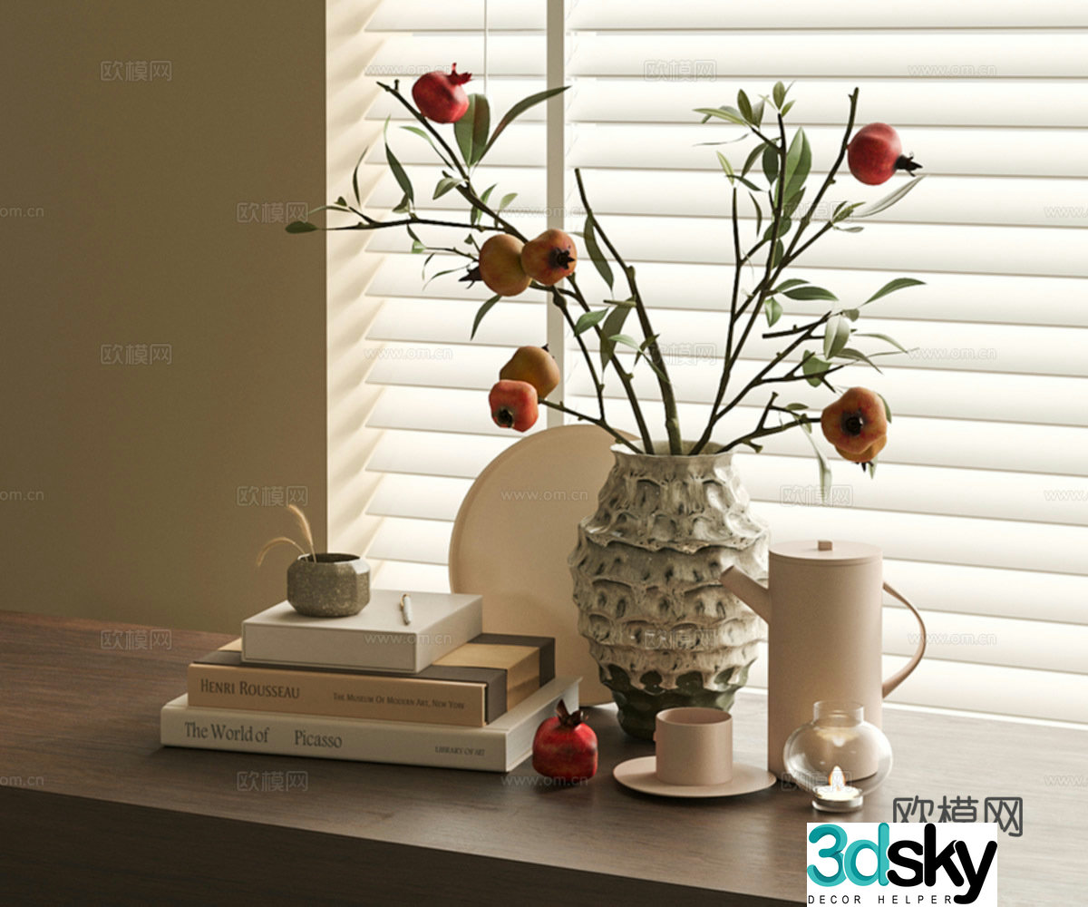 Modern flower art 3d model