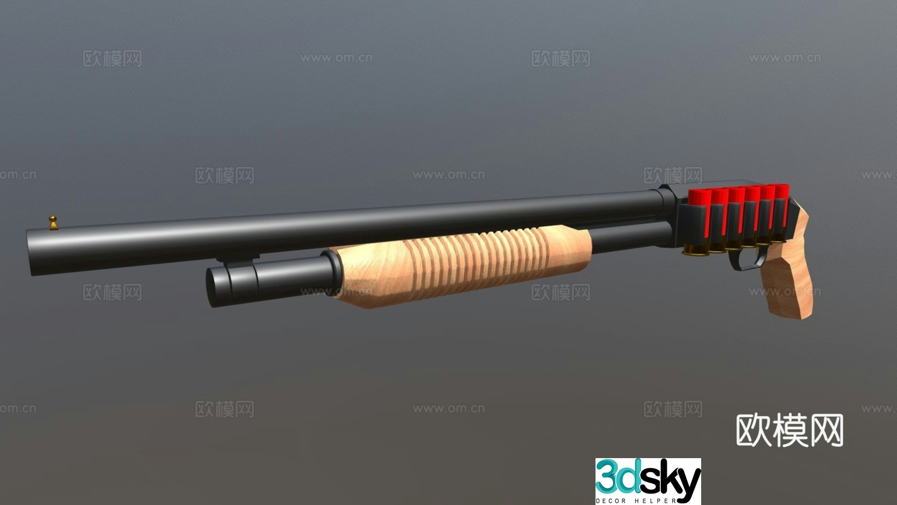 pump action shotgun 3d model