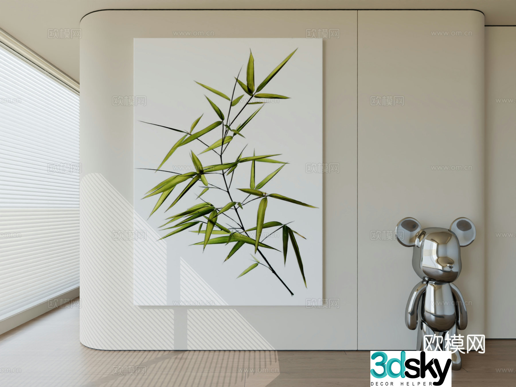 Modern minimalist hanging painting abstract art hanging painting 3d model