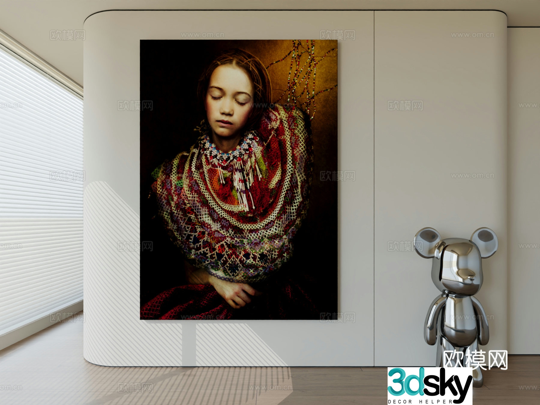 Modern minimalist hanging painting abstract art hanging painting 3d model