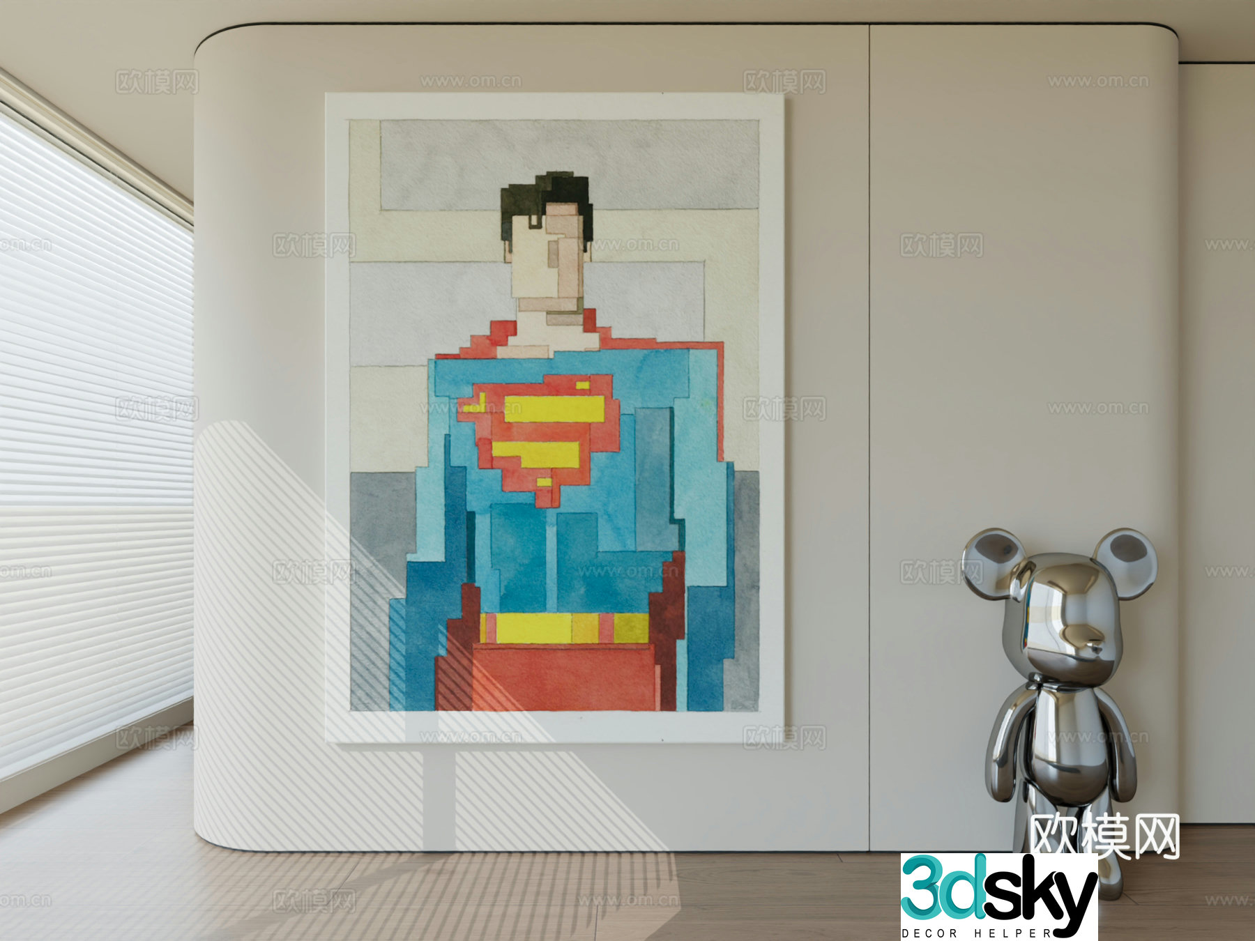 Modern minimalist hanging painting abstract art hanging painting 3d model