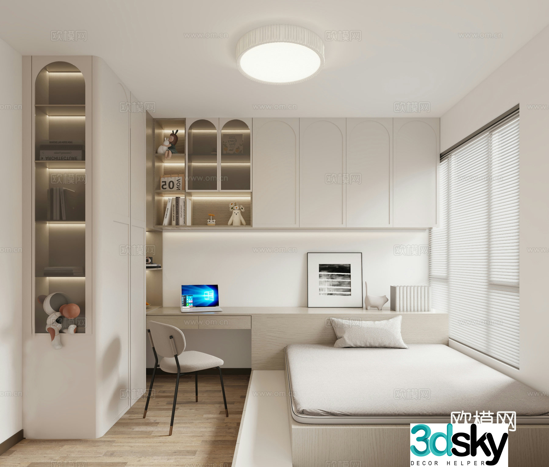 Modern children’s tatami bedroom 3d model