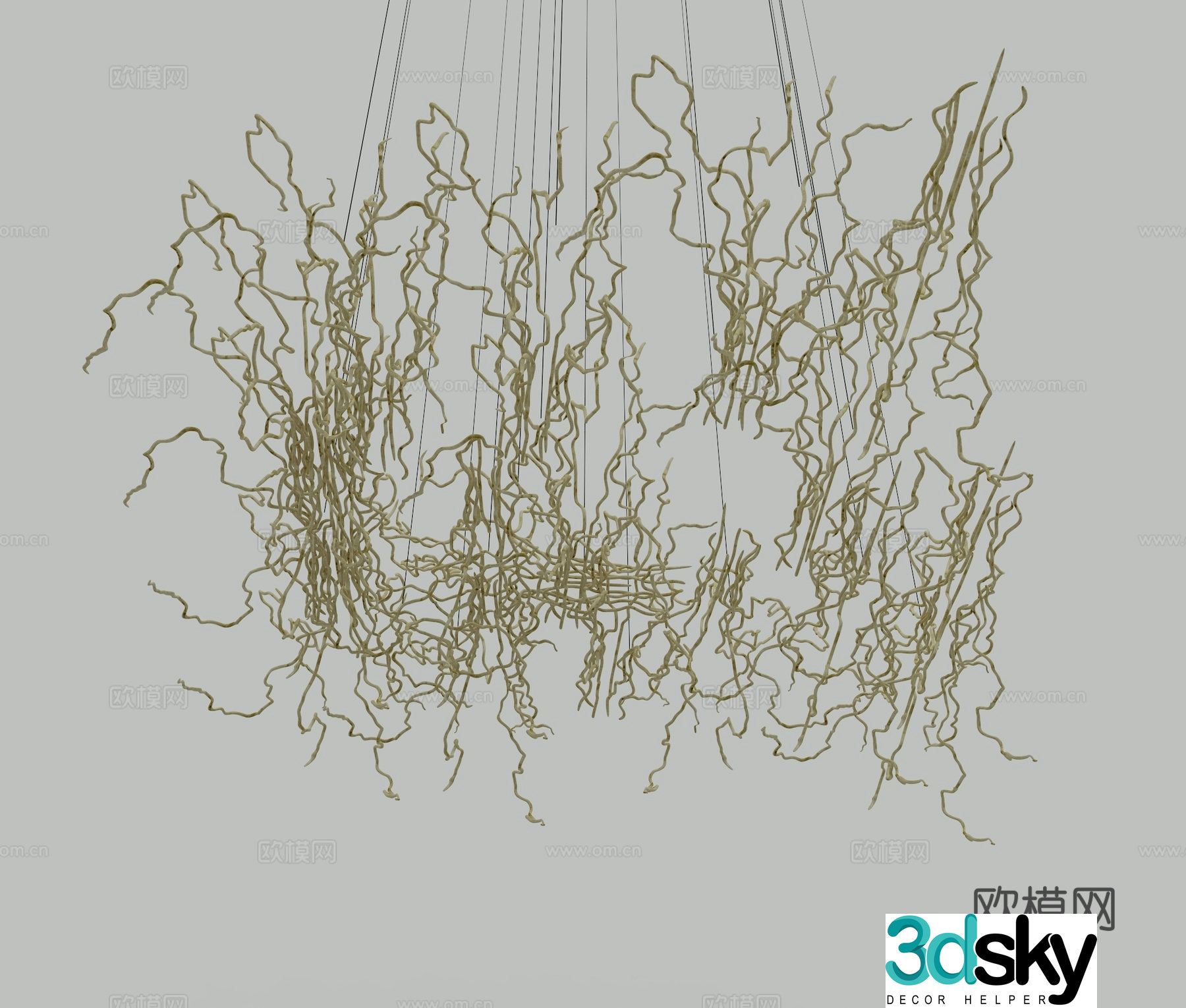 Modern Art Deco Chandelier 3d Model