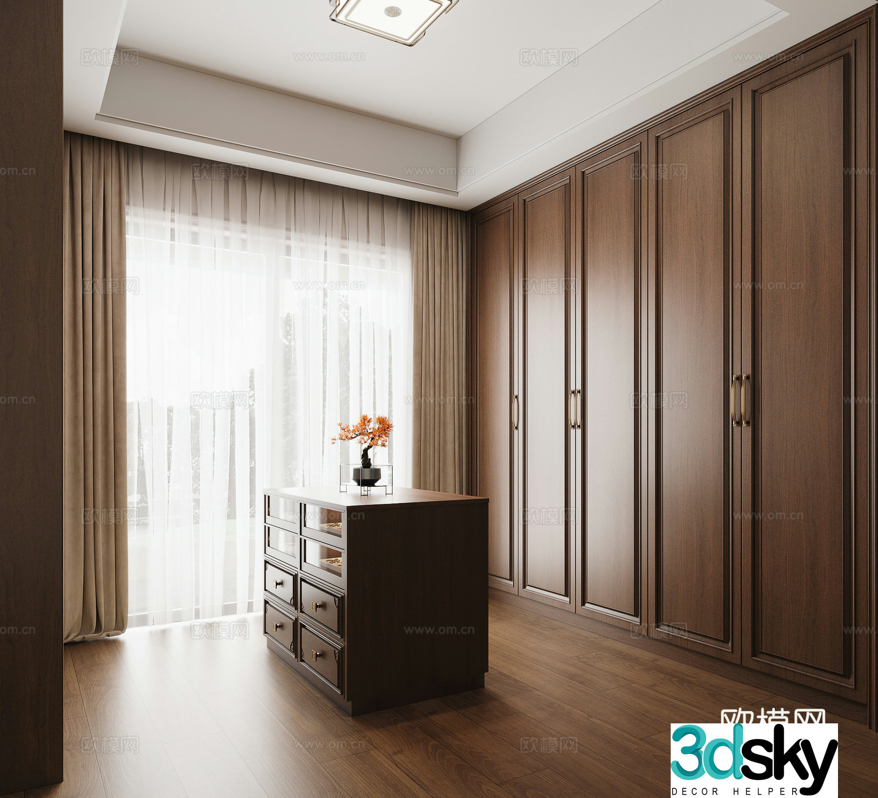 New Chinese style cloakroom 3D model
