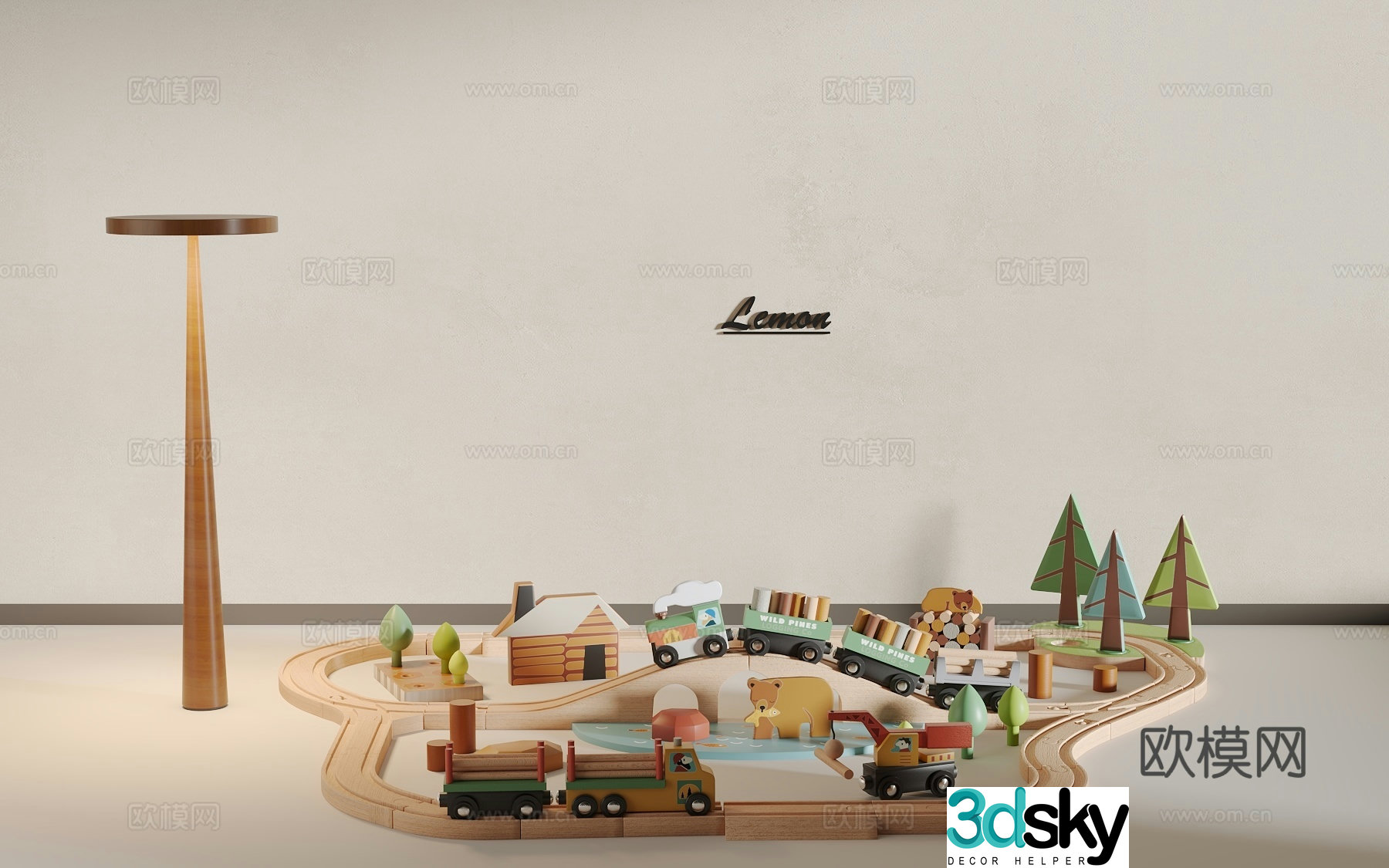 Micro train track toy 3d model