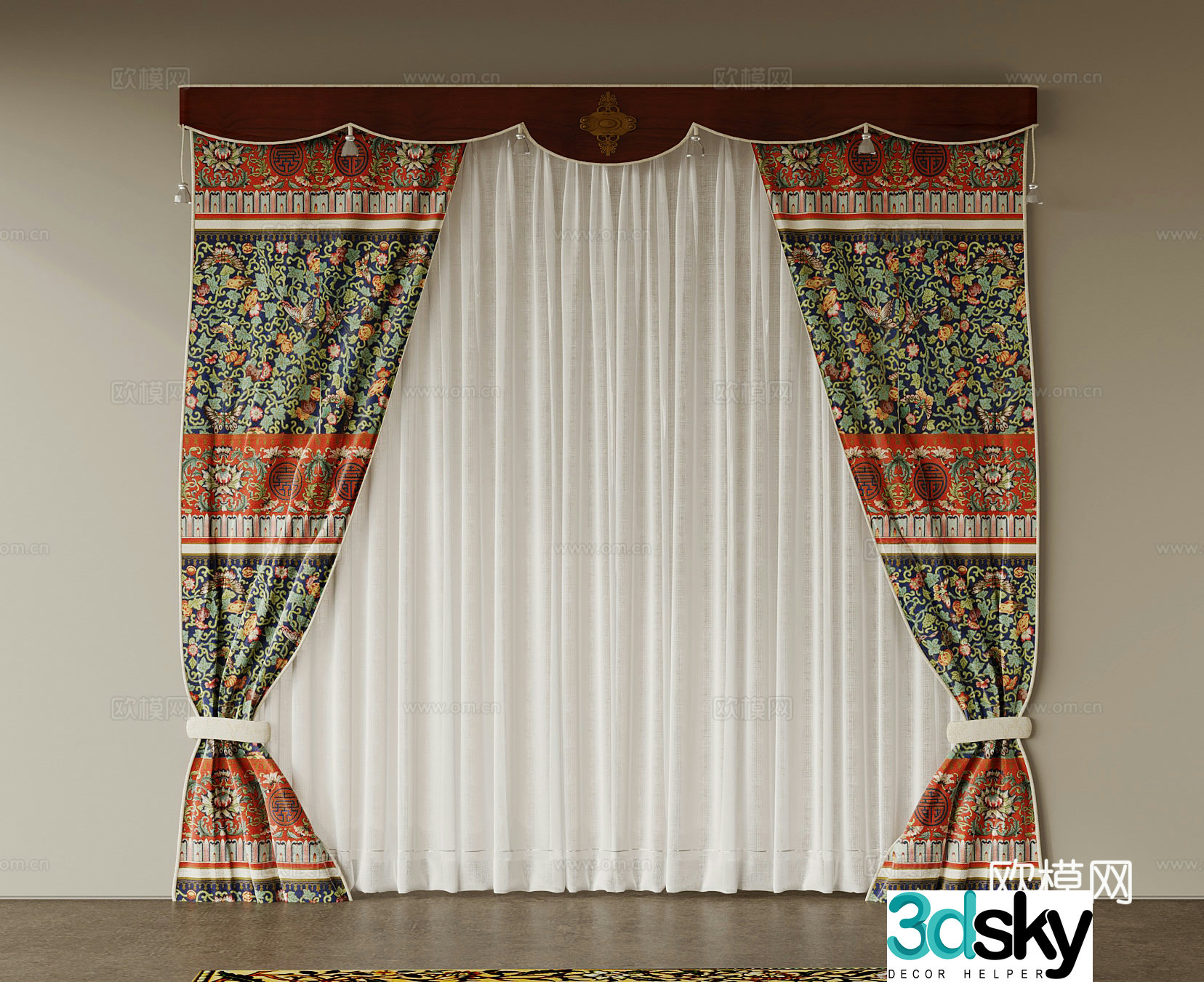 Curtains Retro Curtains 3d Model