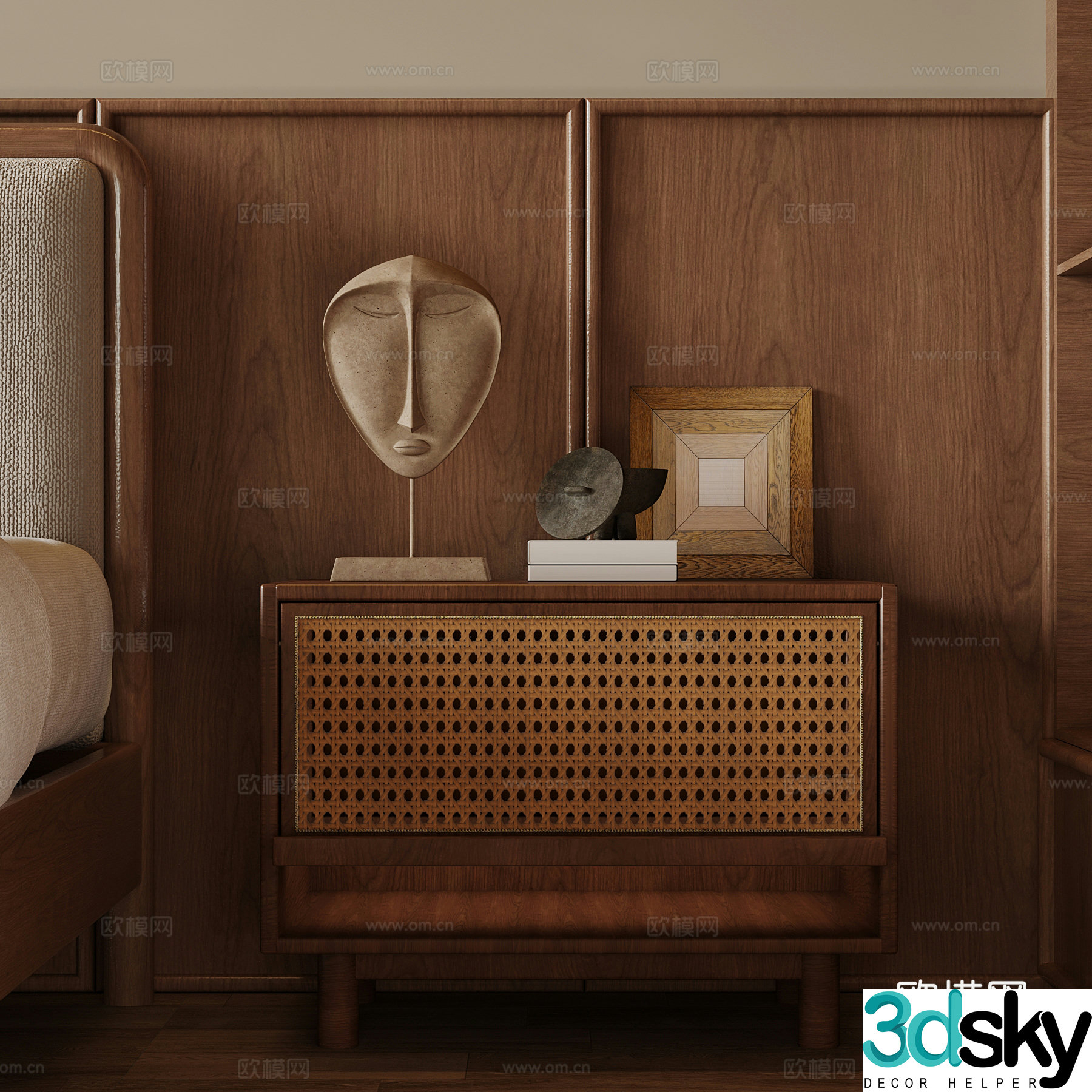 Bedside table medieval style bedside table 3D model