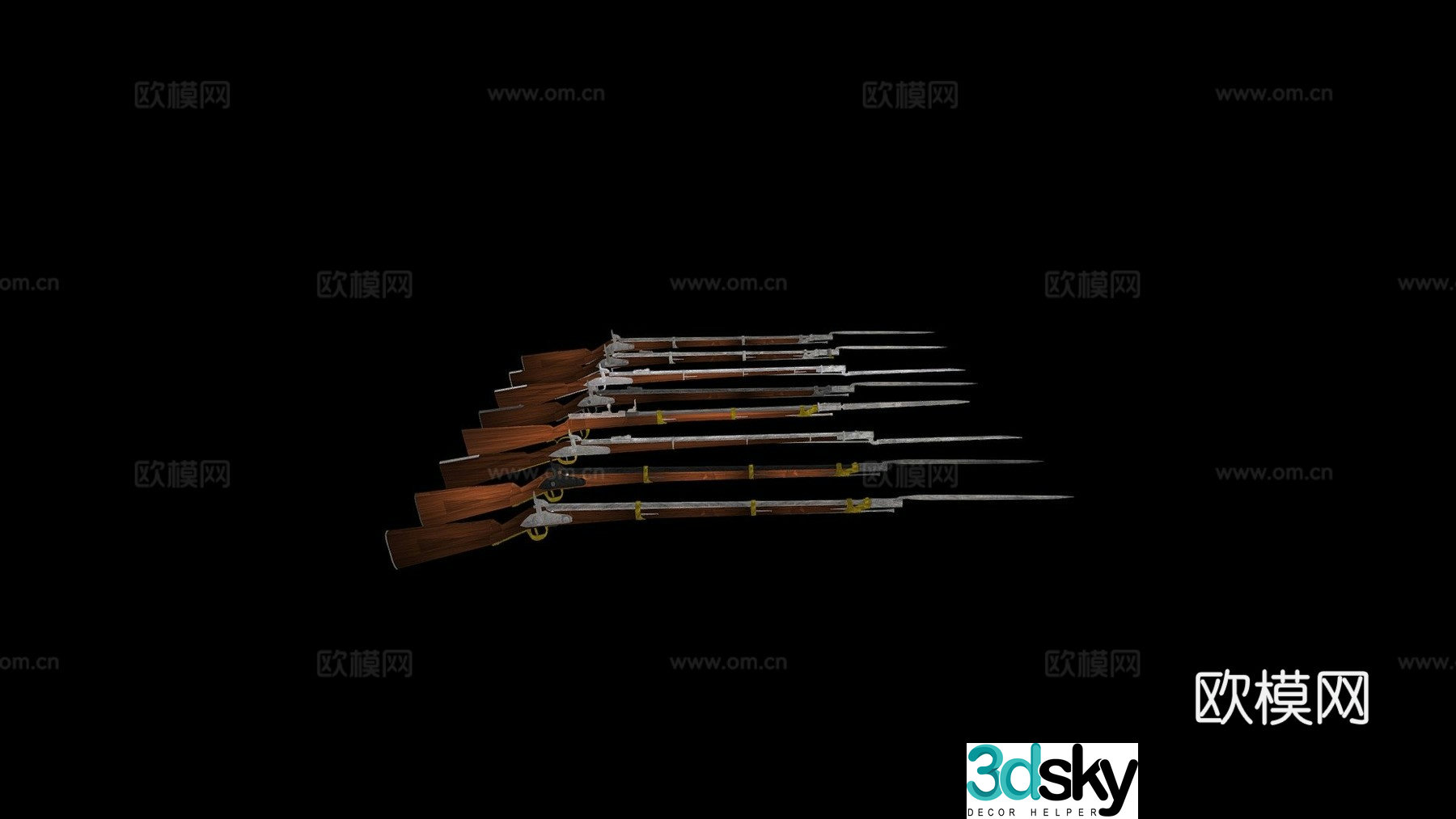 Level 1-musket and rifle 3d model