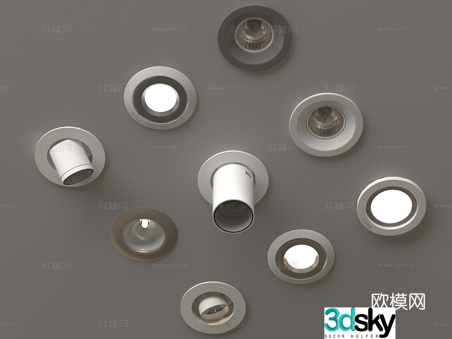 Downlight spotlight bull eye lamp 3d model