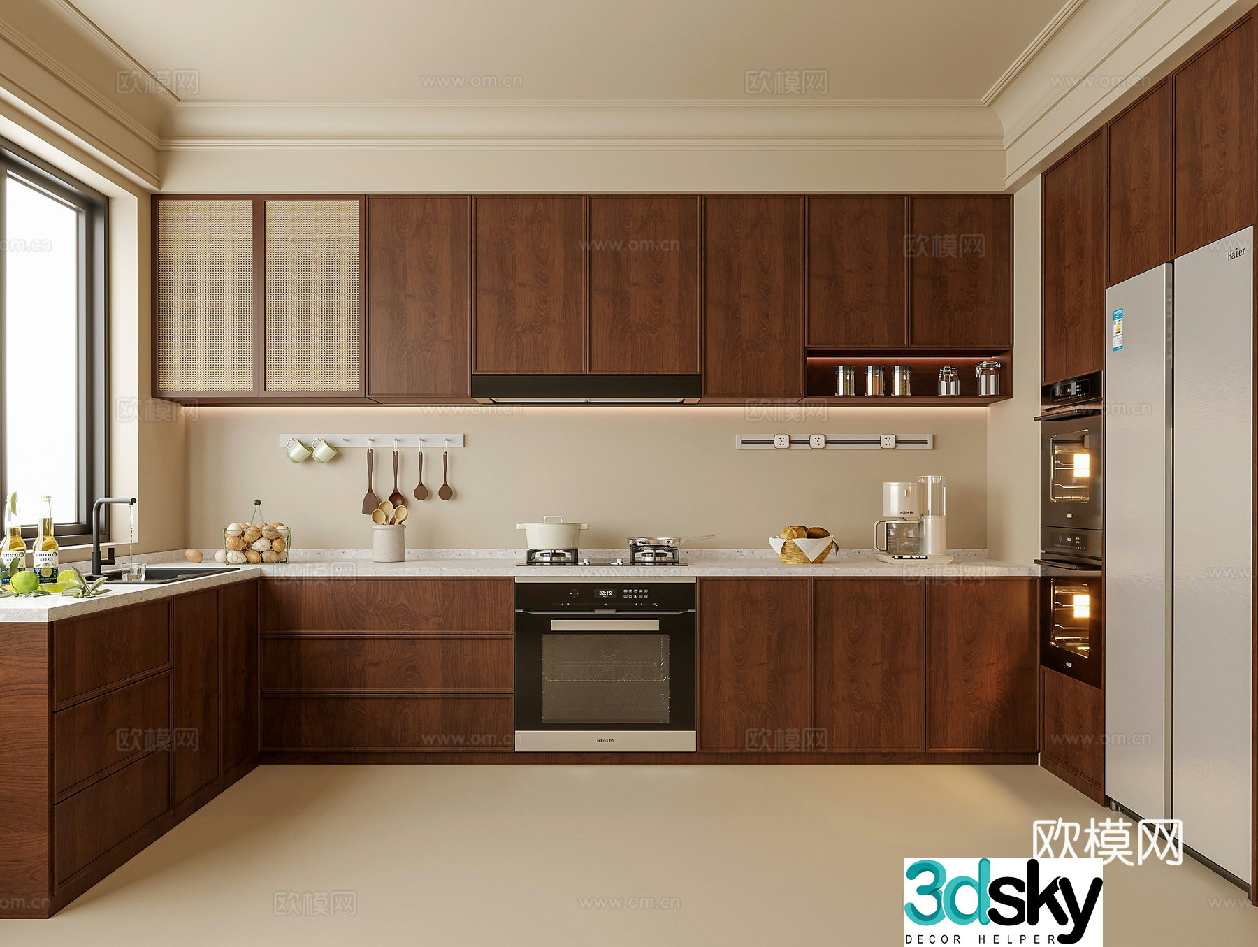 Modern kitchen cabinets hanging cabinets kitchen supplies 3d model