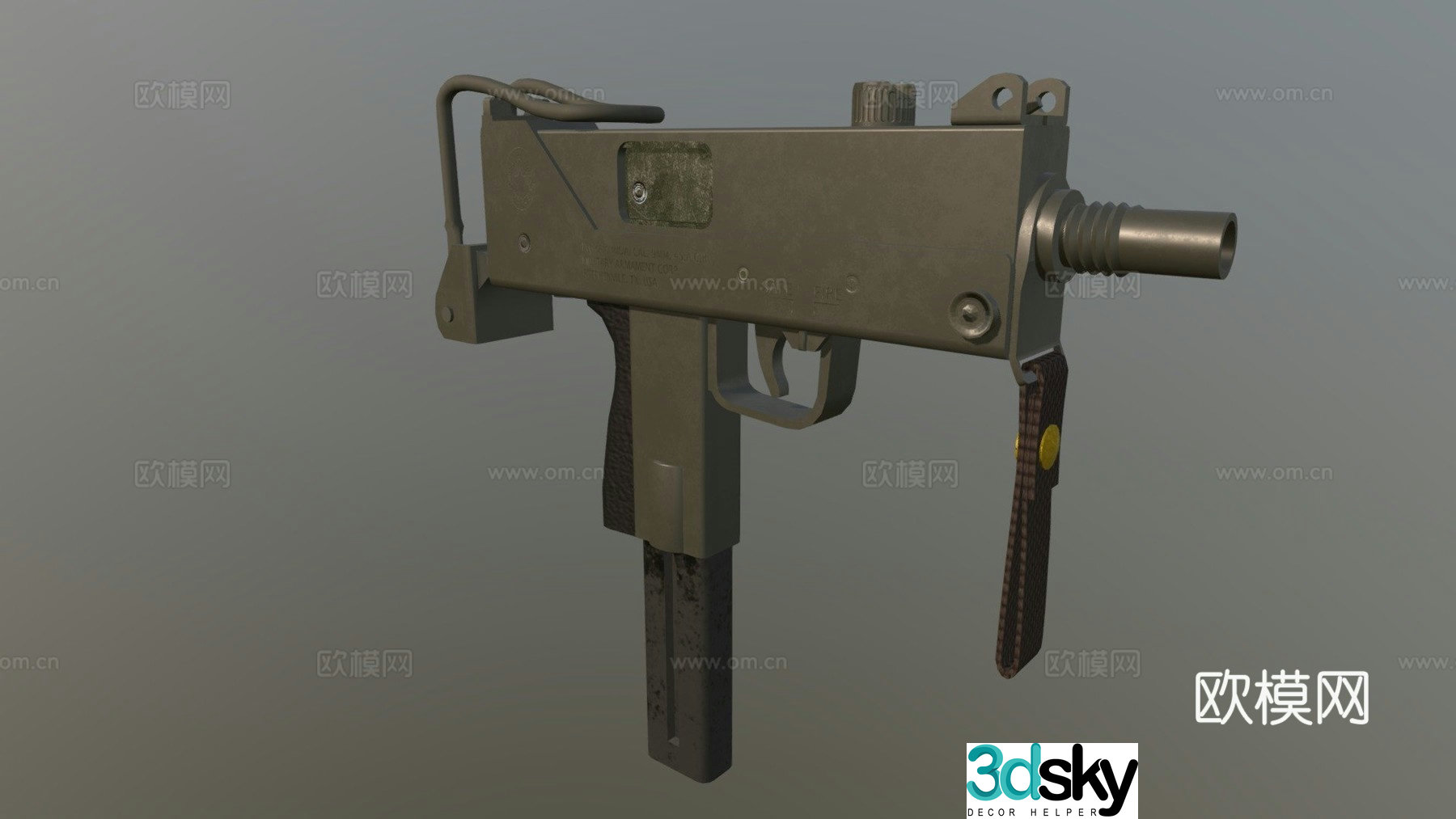 Mac10 submachine gun 3d model