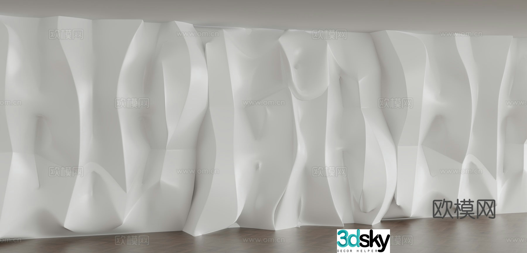 Modern special shape background model wall 3d model