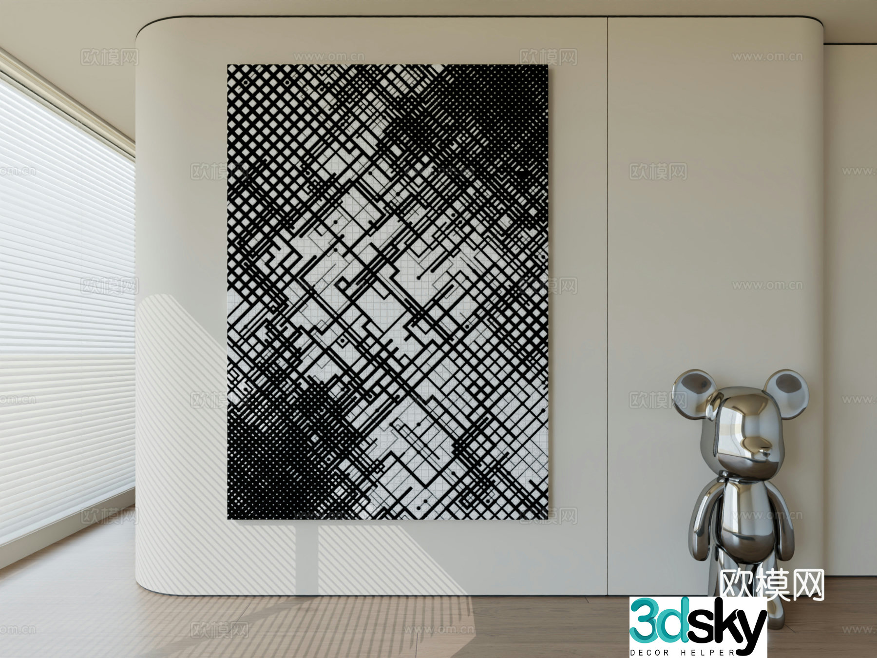 Modern minimalist hanging painting abstract art hanging painting 3d model