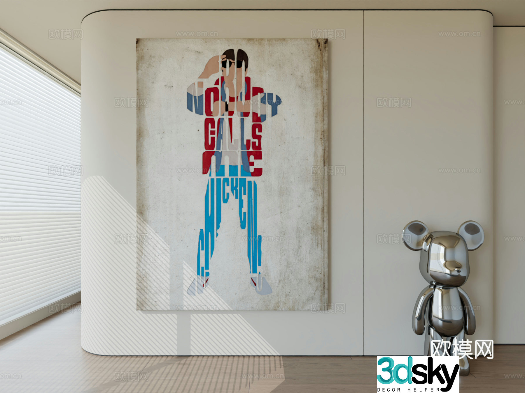 Modern minimalist hanging painting abstract art hanging painting 3d model
