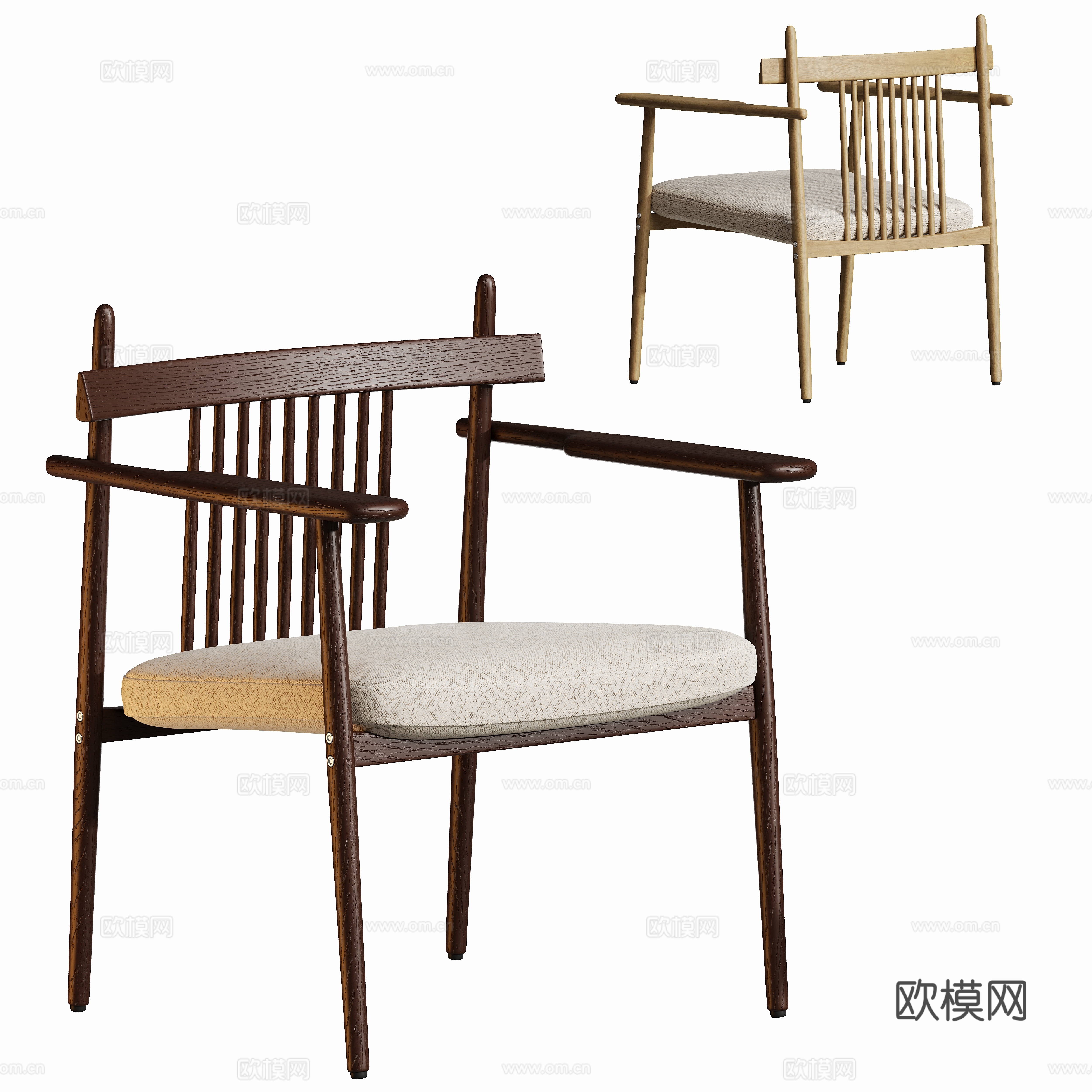 Modern log leisure chair 3d model