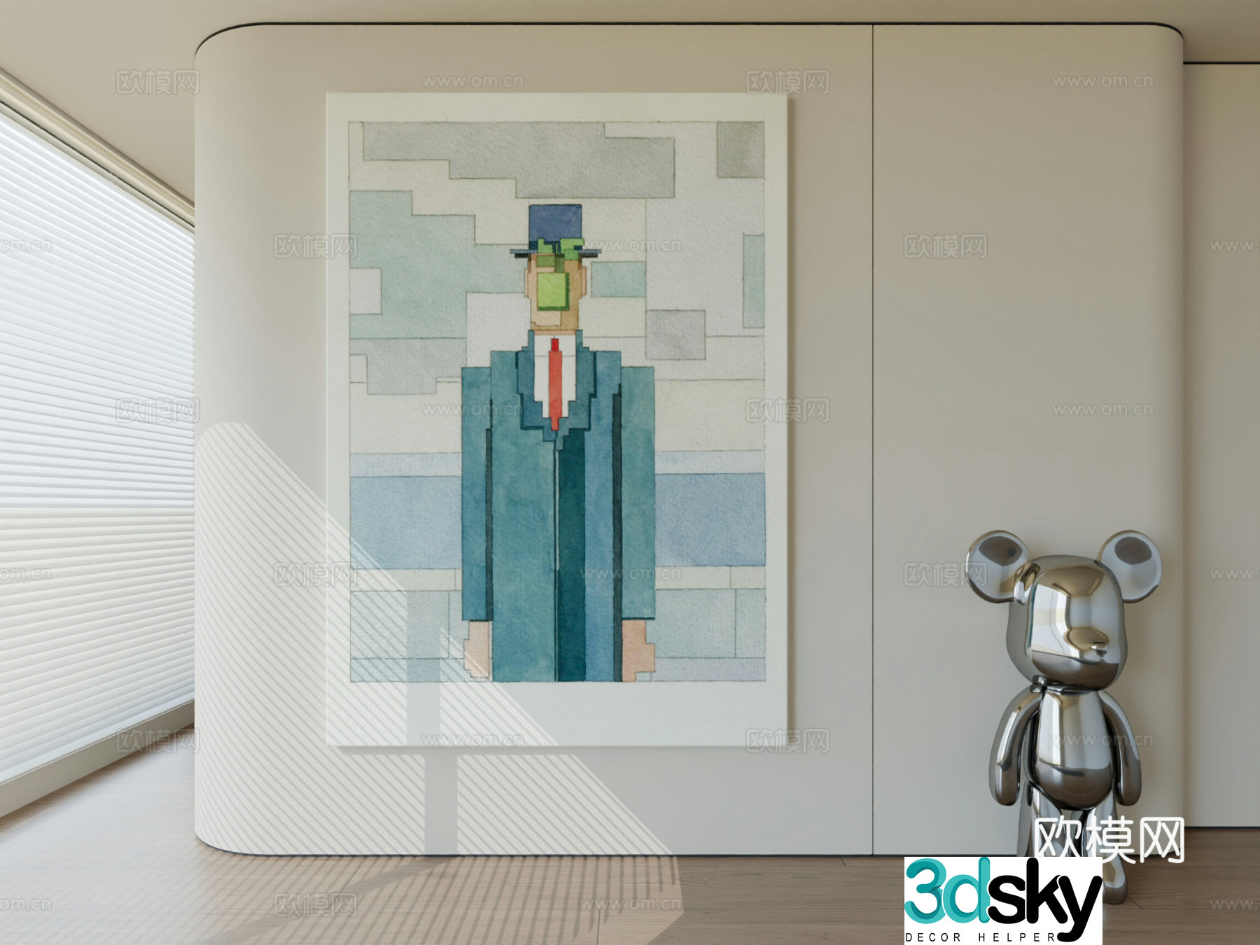 Modern minimalist hanging painting abstract art hanging painting 3d model