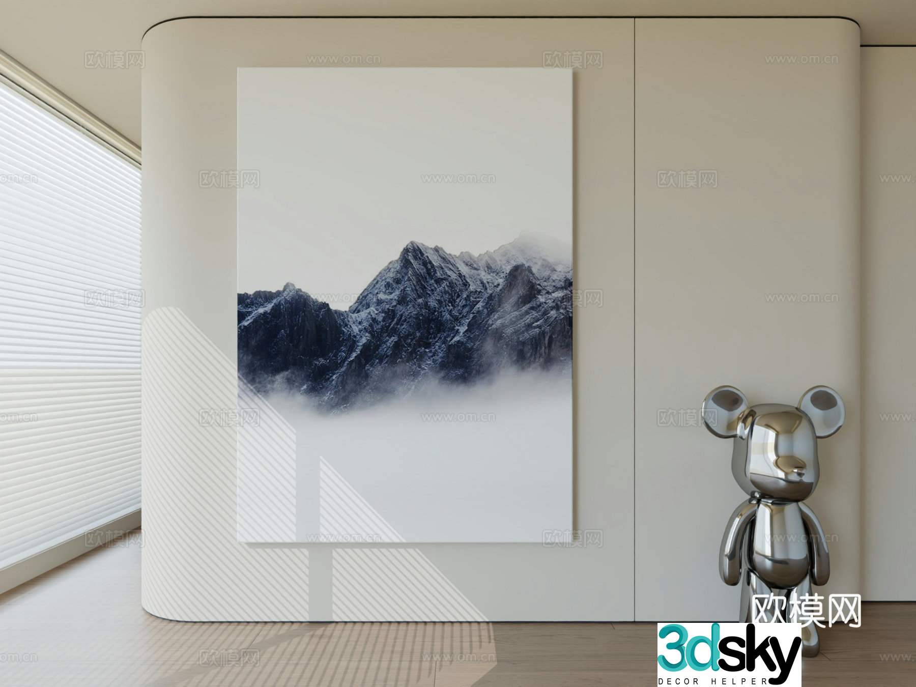 Modern minimalist hanging painting abstract art hanging painting 3d model