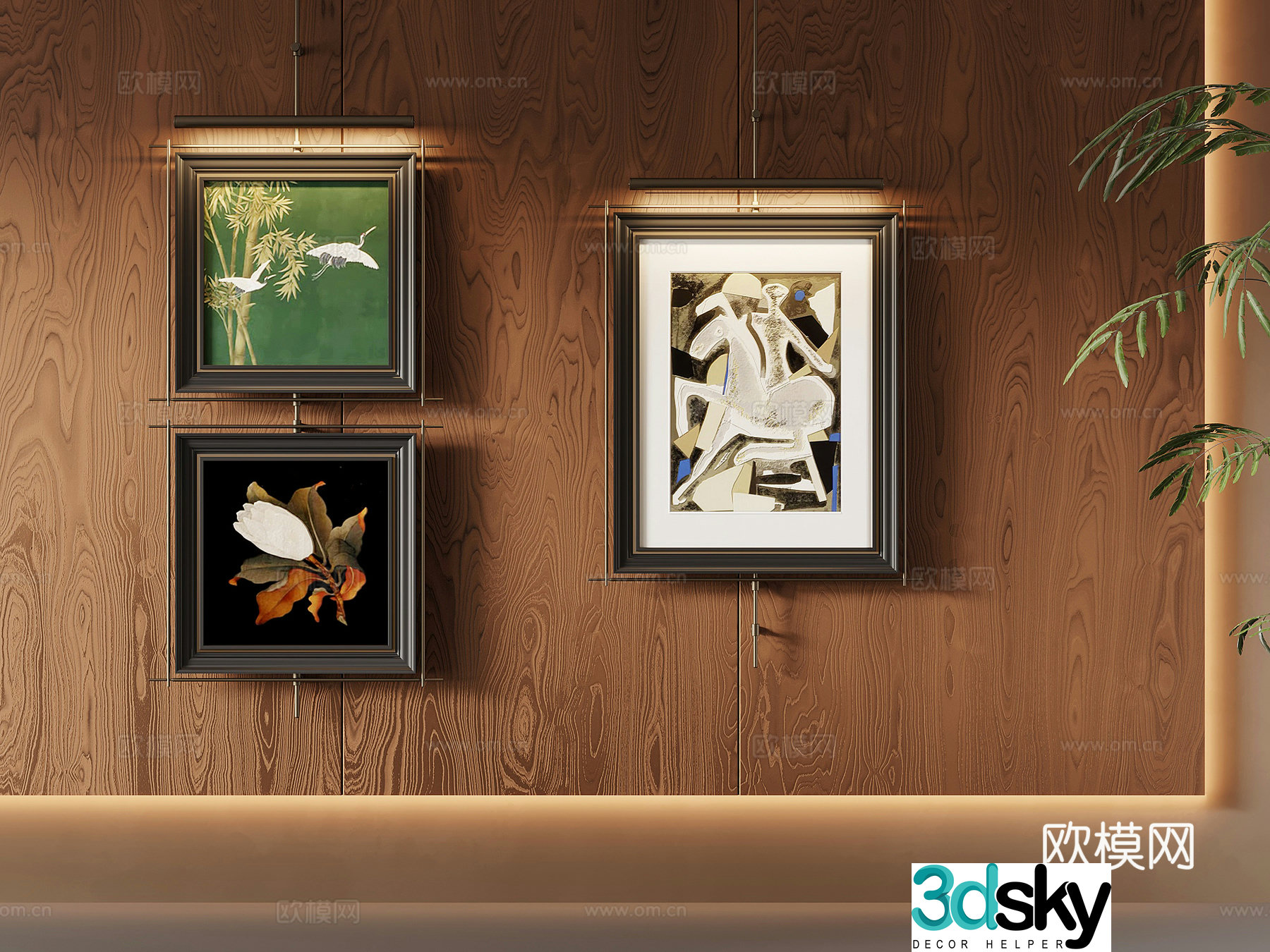 Decorative painting French retro style decorative painting Hanging painting Wall decoration 3D model