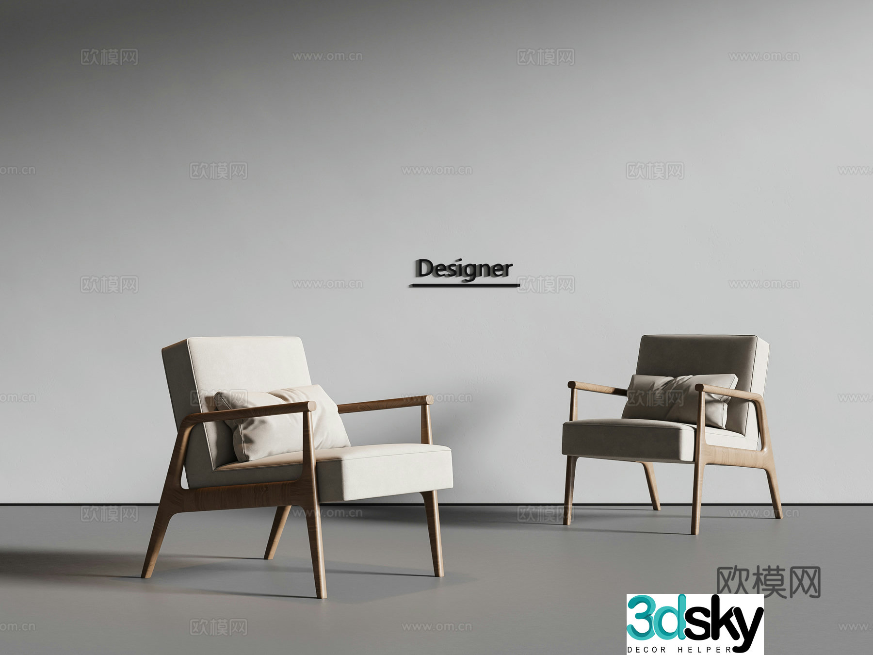 New Chinese Song style leisure chair sofa chair 3D model