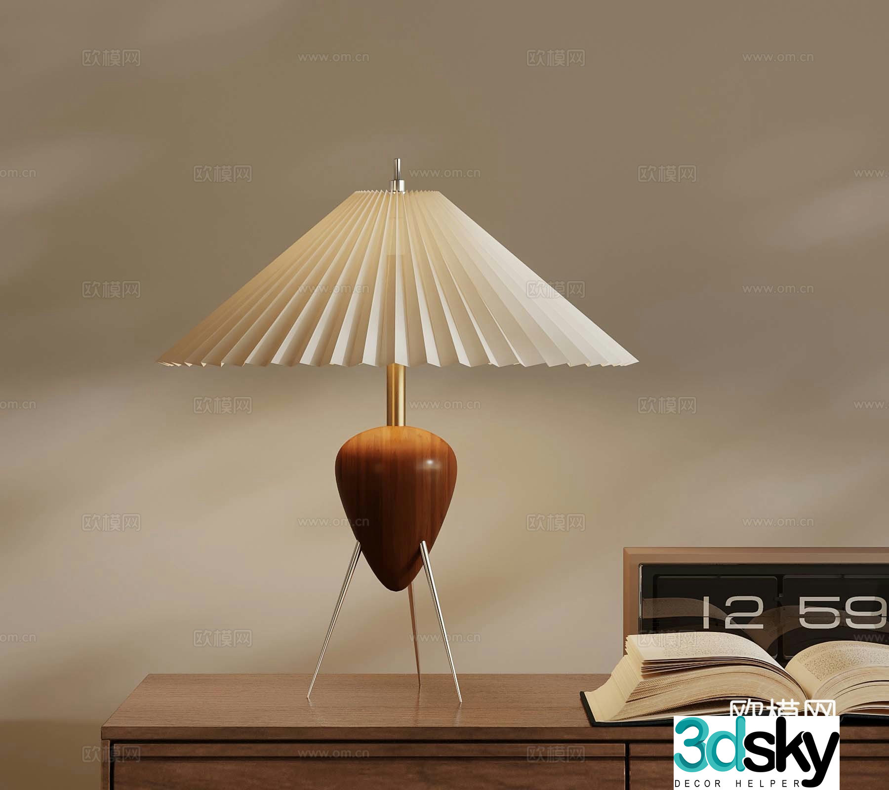 French medieval style table lamp 3d model