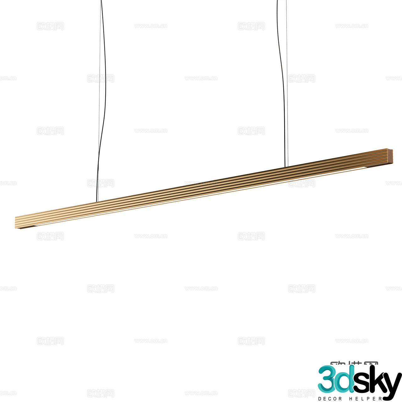 Rakumba Minimalist Chandelier Long Strip Chandelier Metal Chandelier Office Chandelier 3D Model