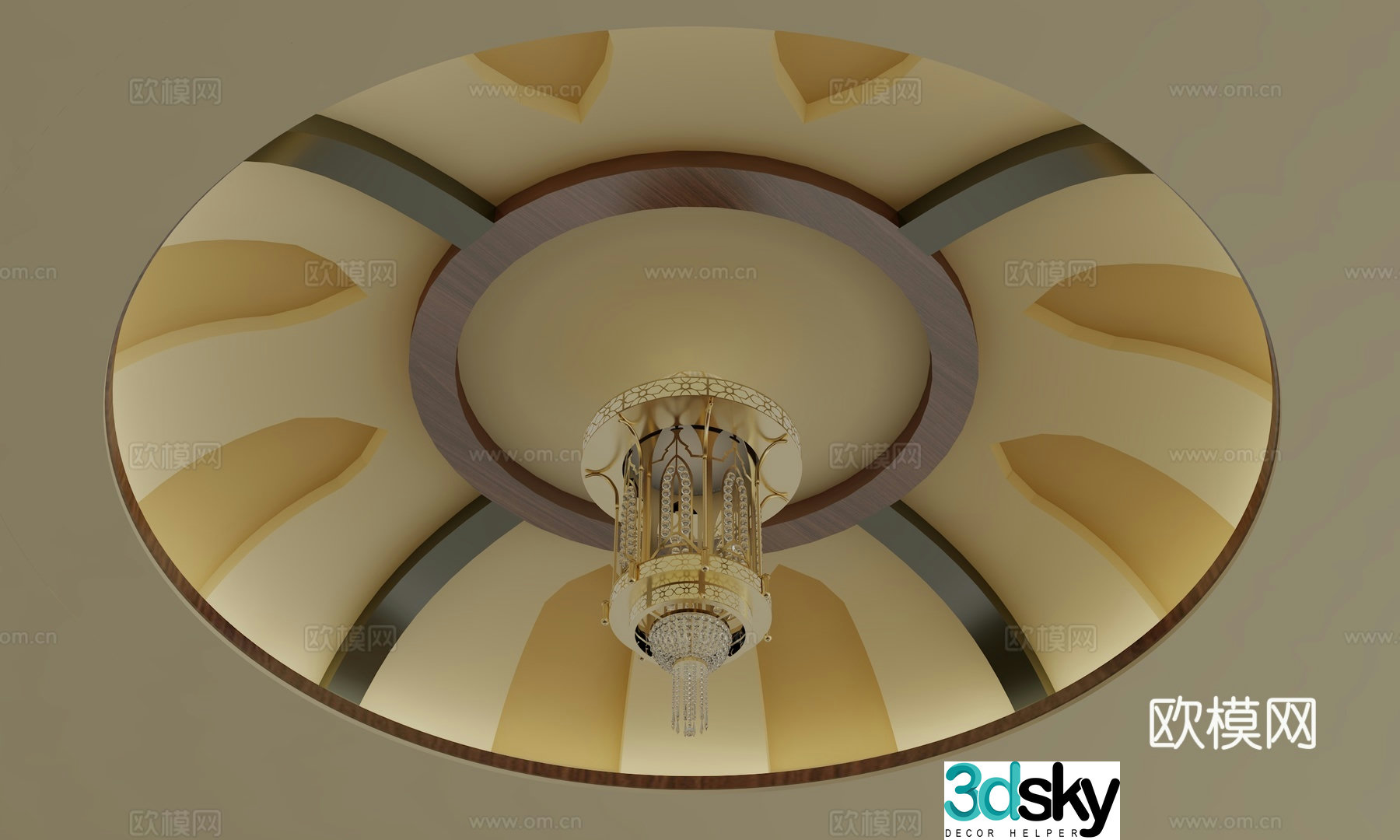 New Chinese style Southeast Asian ceiling 3D model