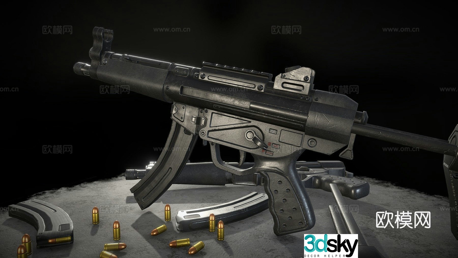 MP5 submachine gun 3d model