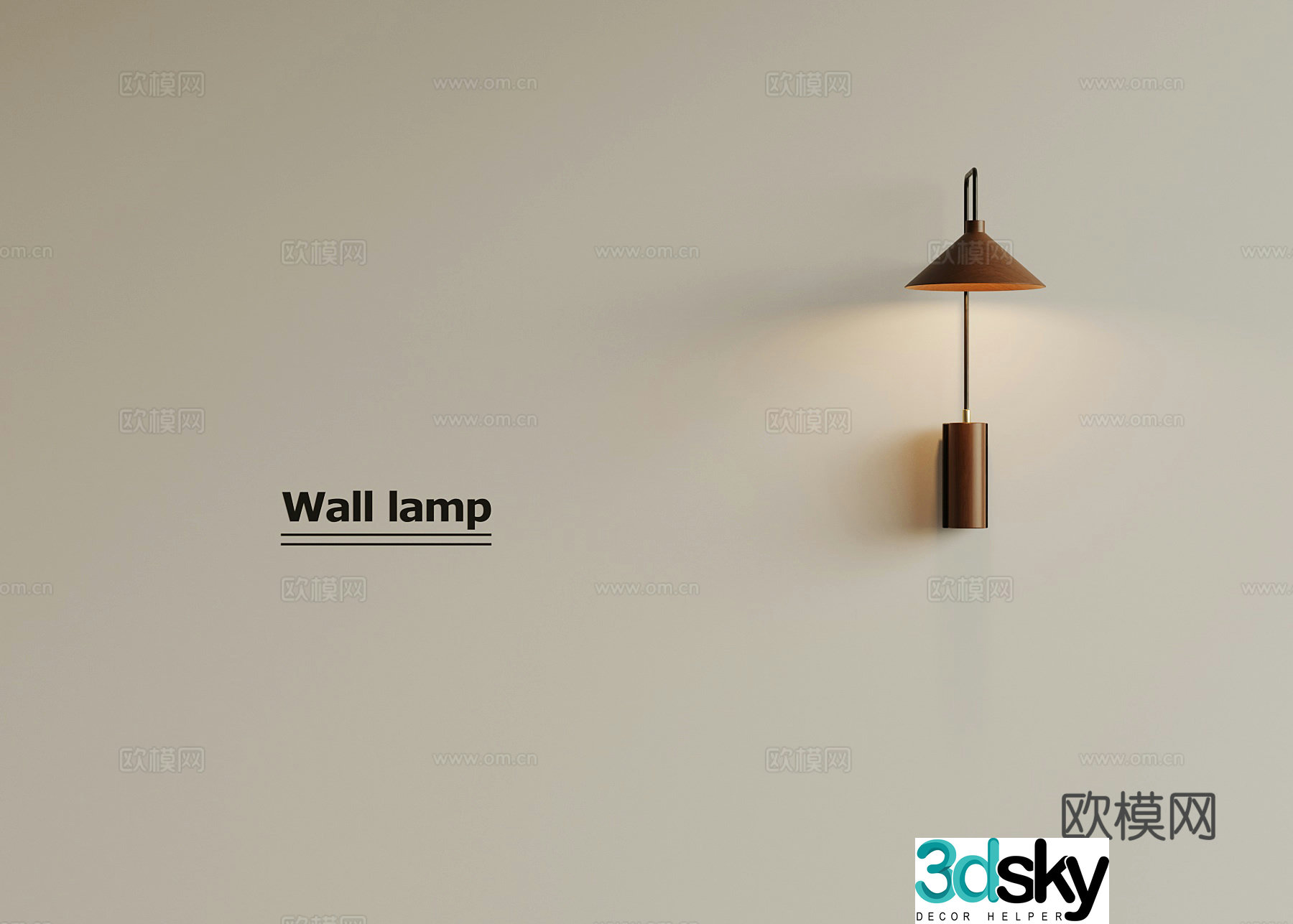 Middle style wall light 3d model