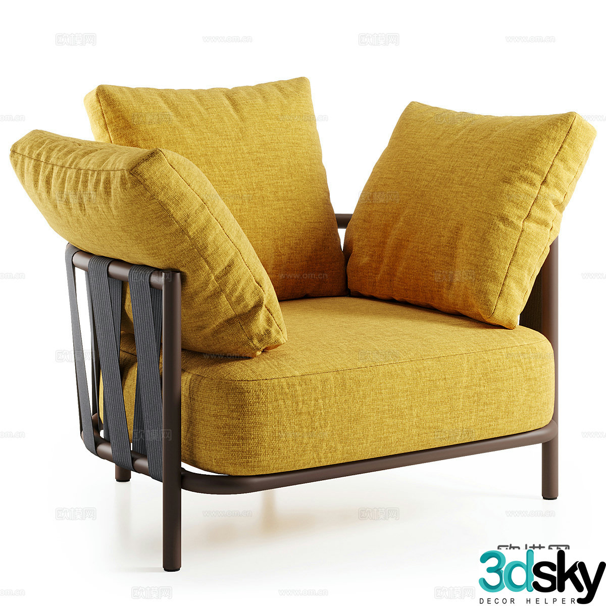 Modern Italian fabric sofa chair 3d model