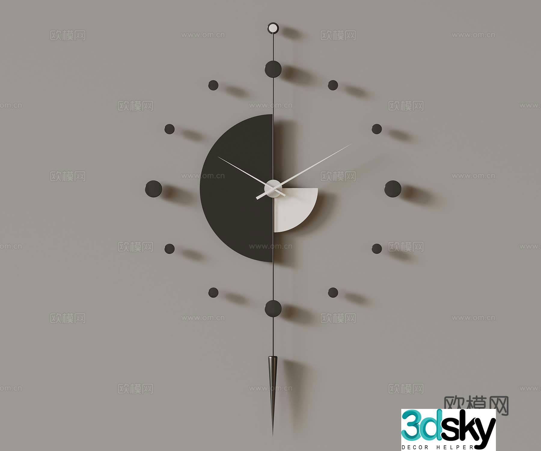 Modern watch Modern creative wall clock 3d model