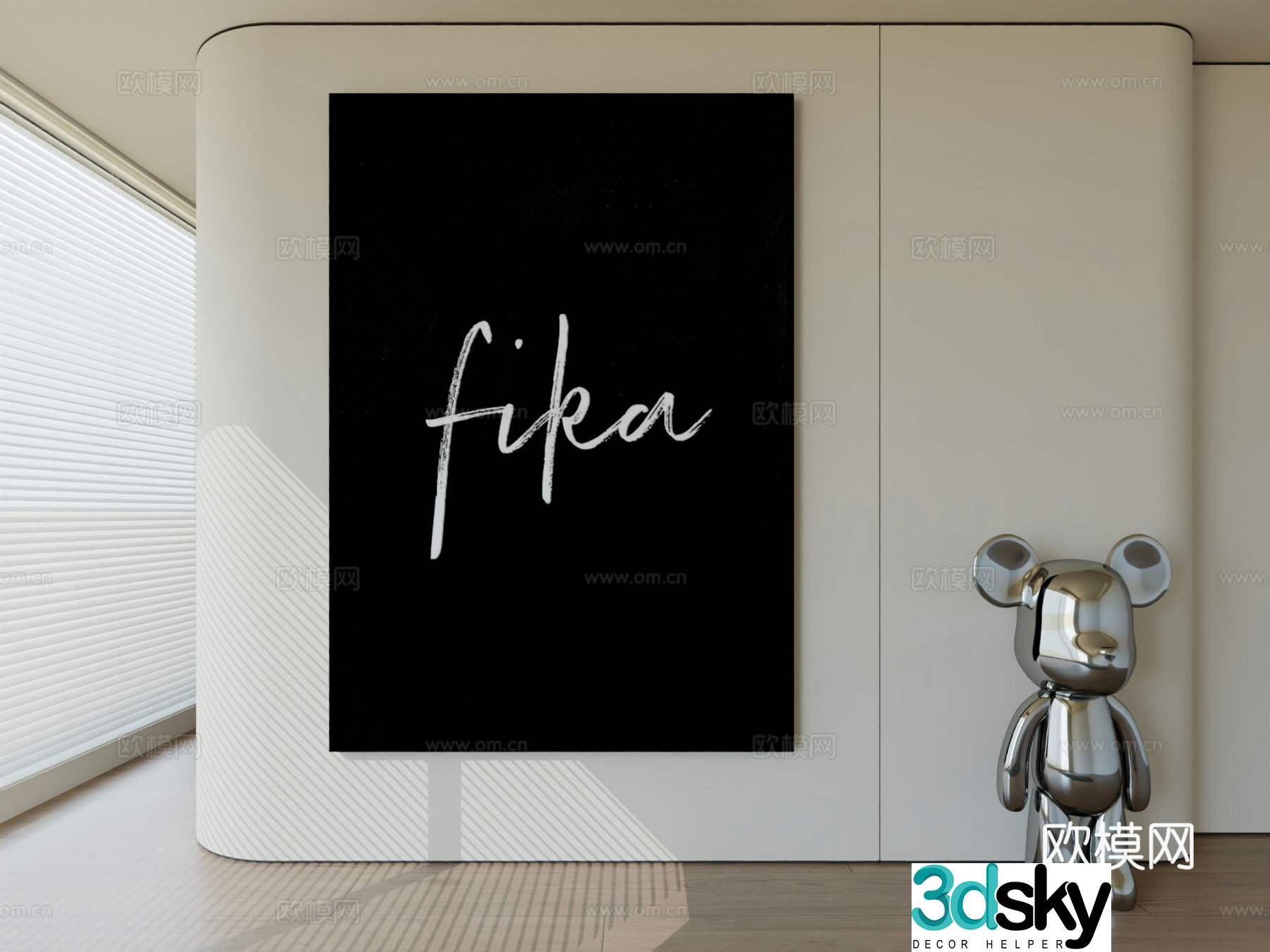 Modern minimalist hanging painting abstract art hanging painting 3d model