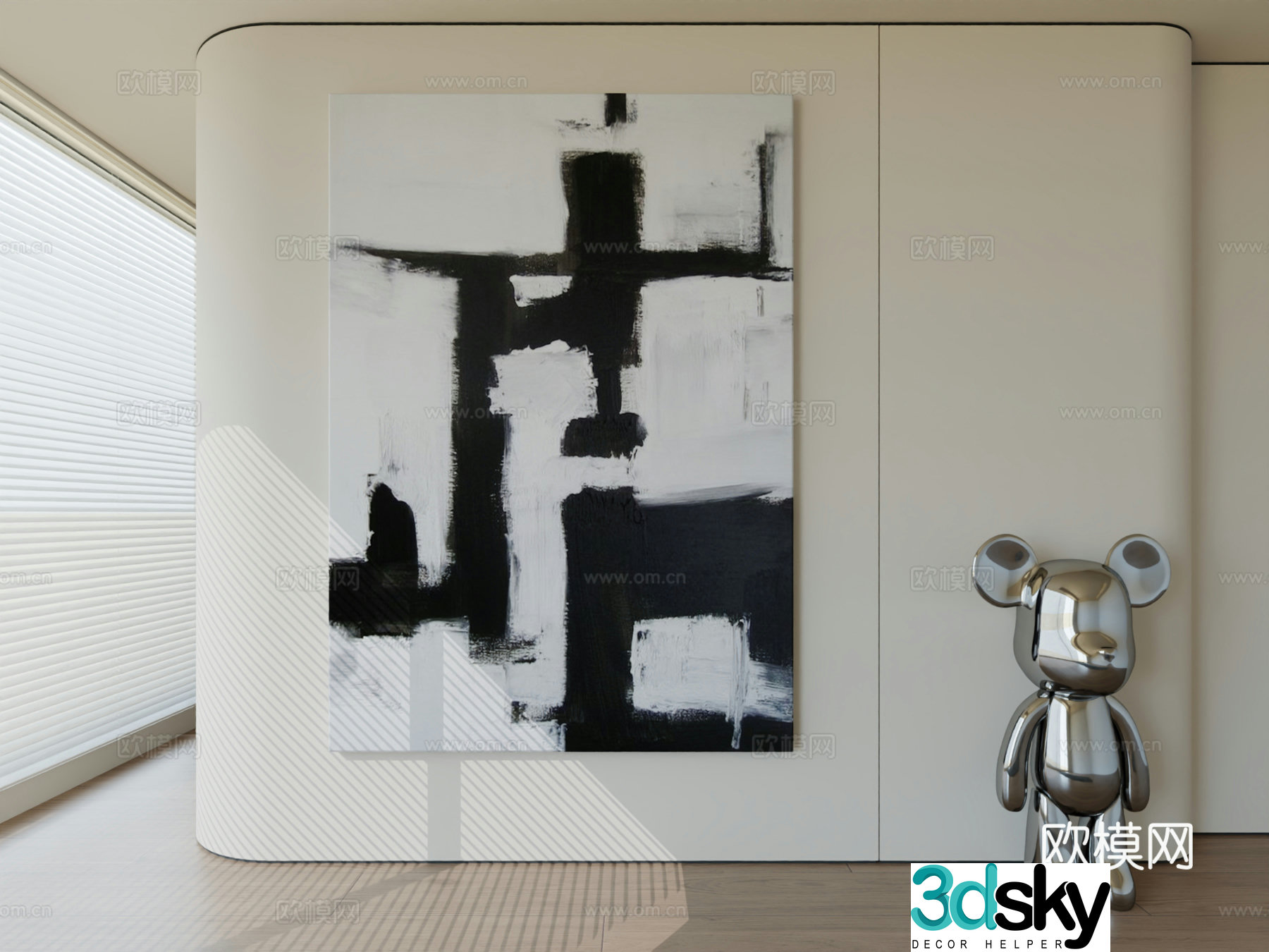 Modern minimalist hanging painting abstract art hanging painting 3d model