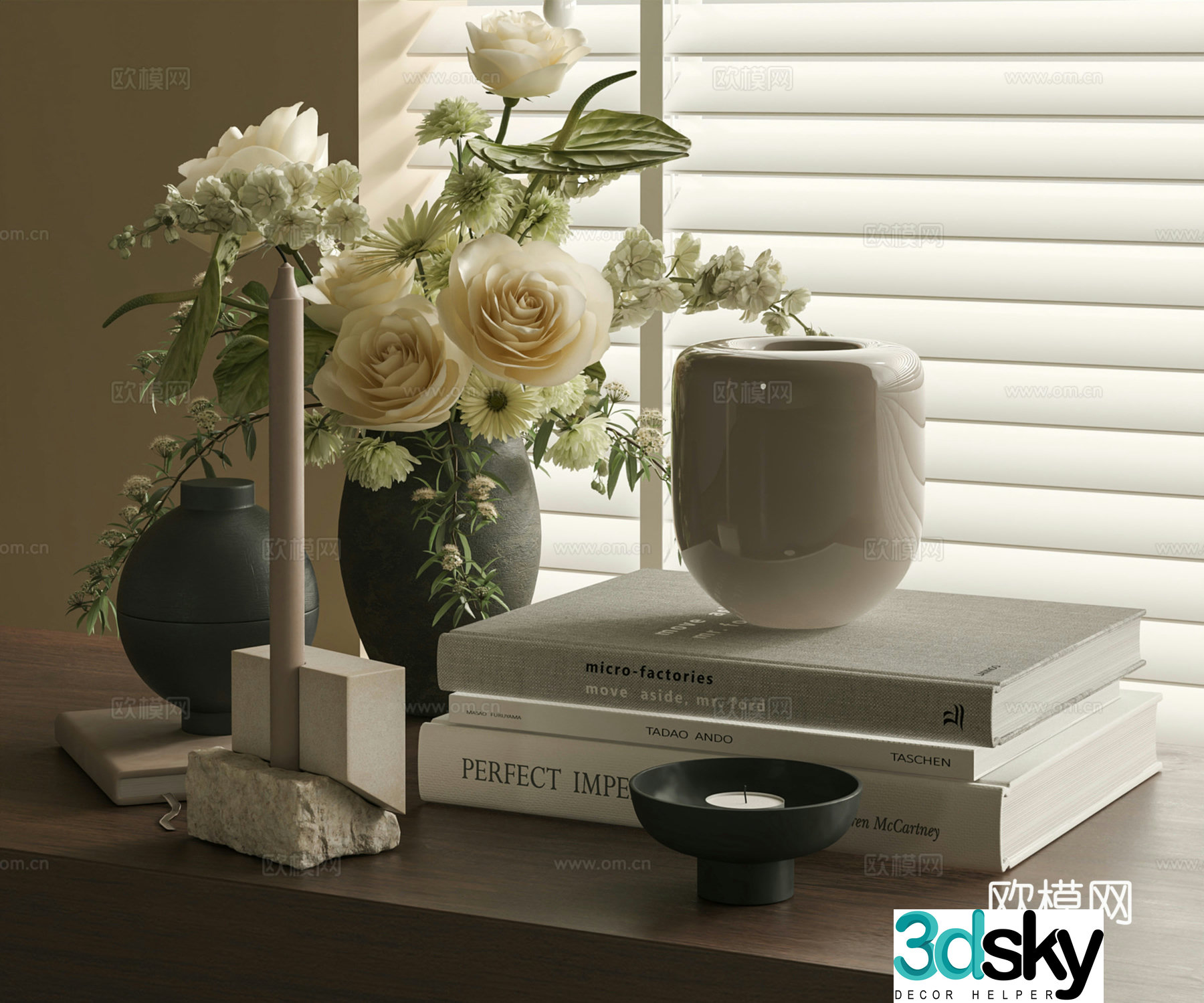 Modern flower art 3d model