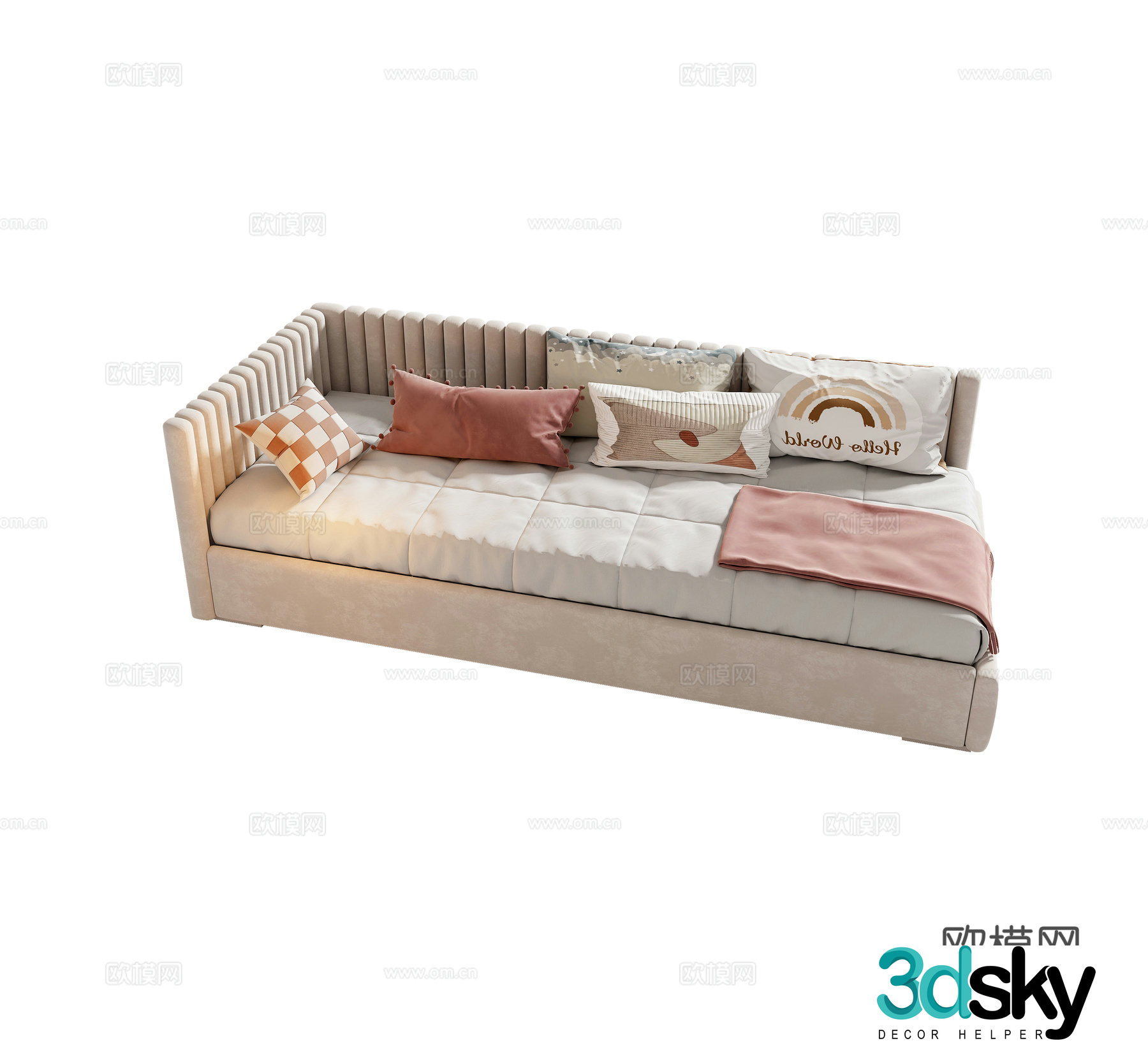 Modern single bed 3d model