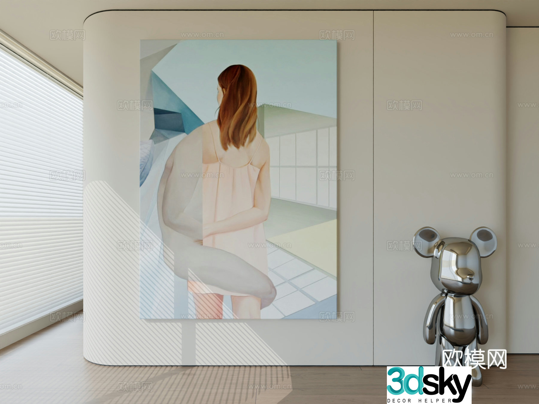 Modern minimalist hanging painting abstract art hanging painting 3d model