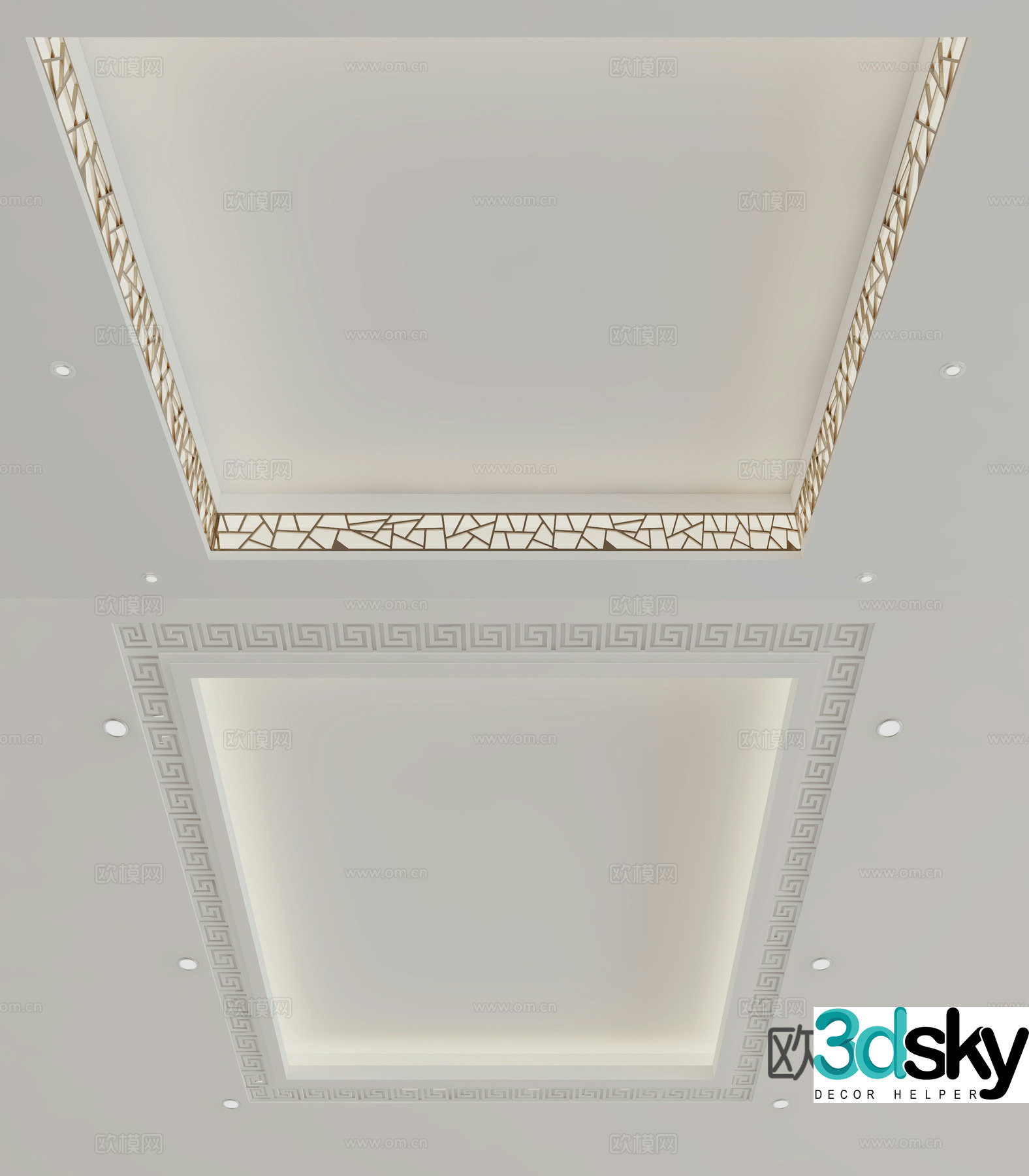 New Chinese style ceiling 3D model