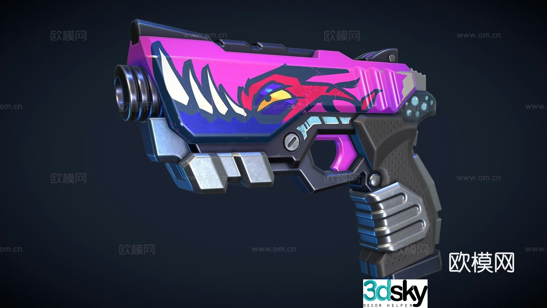 Stylized PBR pistol 3d model